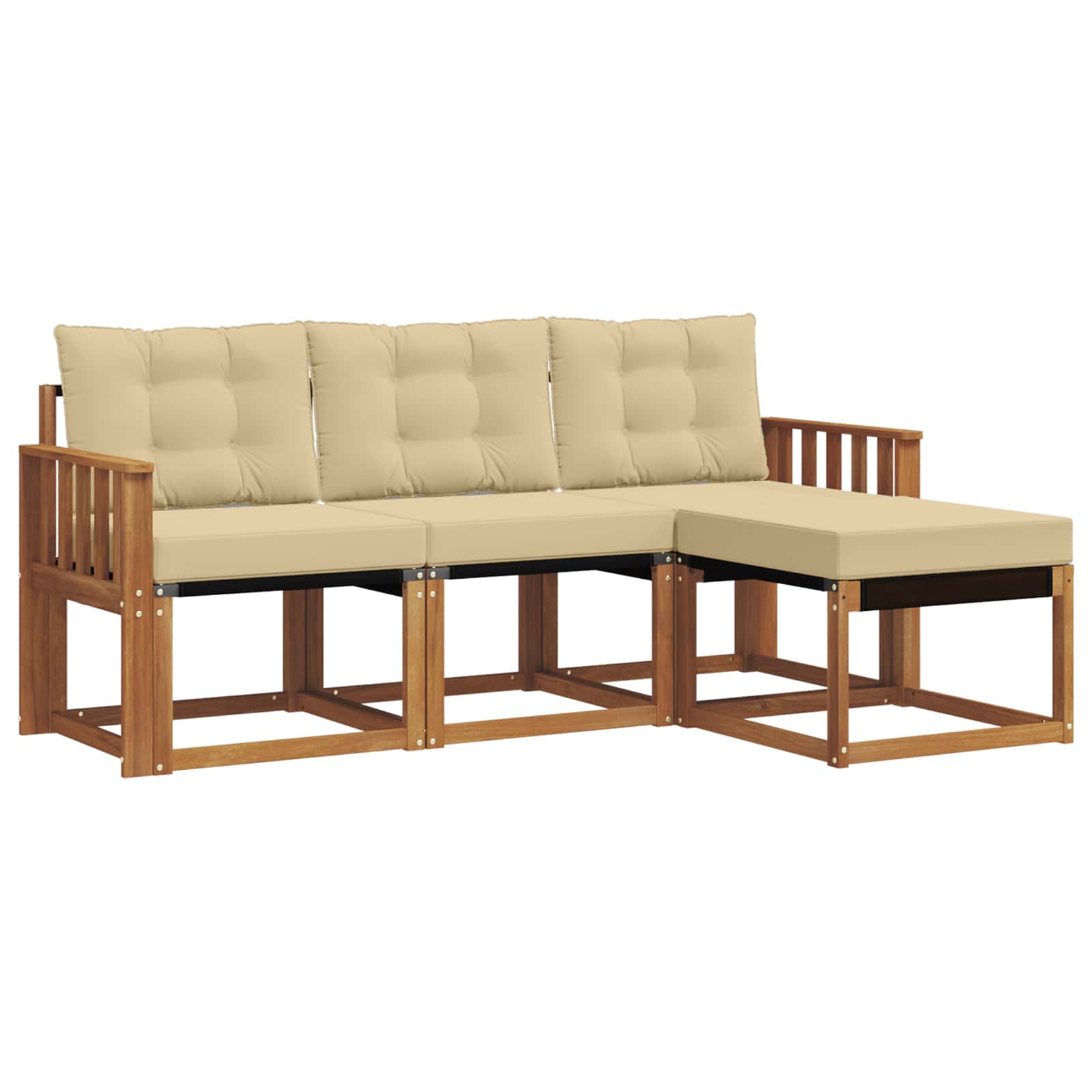Ensemble de canapés d'extérieur 4 pcs Naturel et Beige - XIOS
