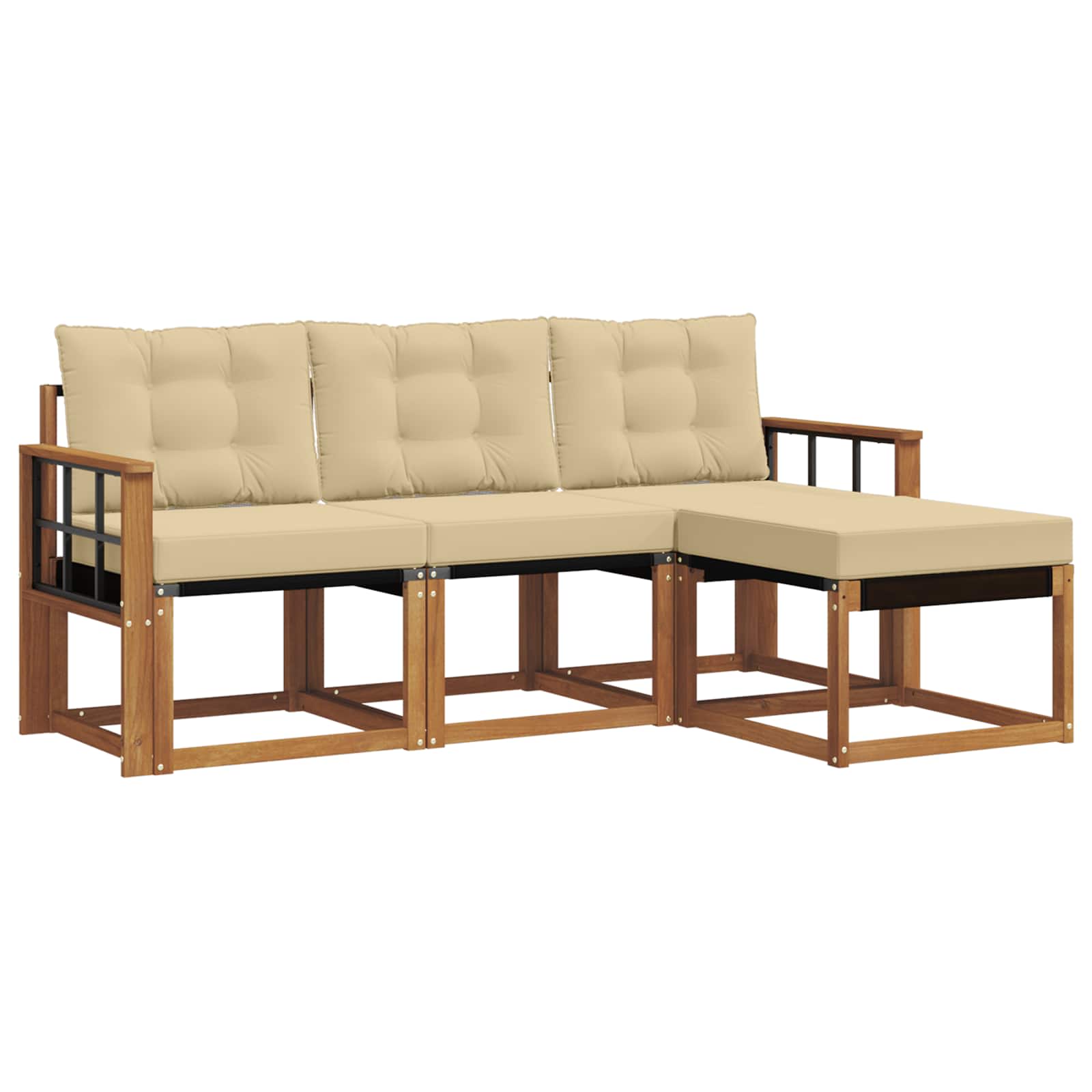 Ensemble de canapés d'extérieur 4 pcs Naturel et Beige - XIOS