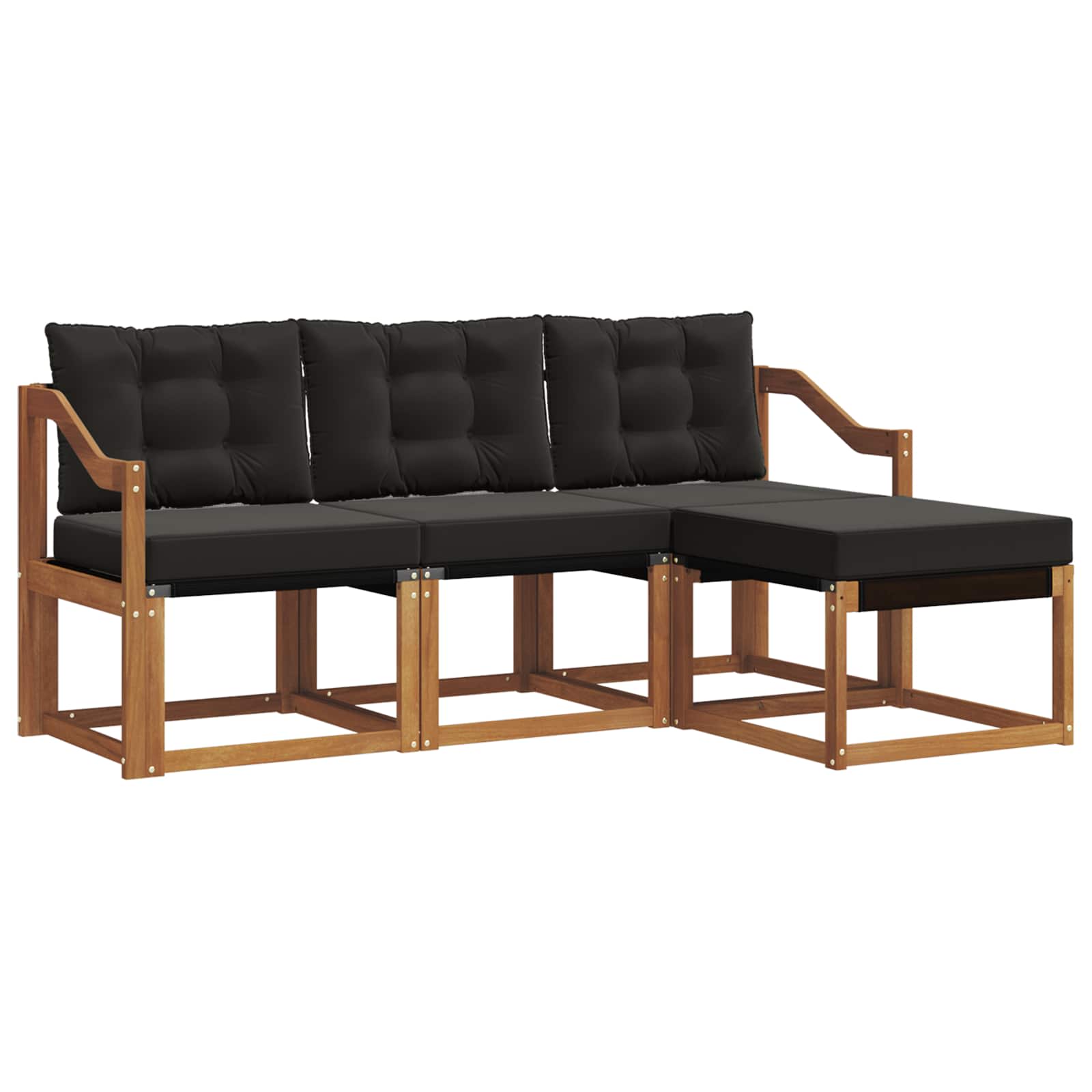 Ensemble de canapés d'extérieur 4 pcs Naturel et Noir - XIOS