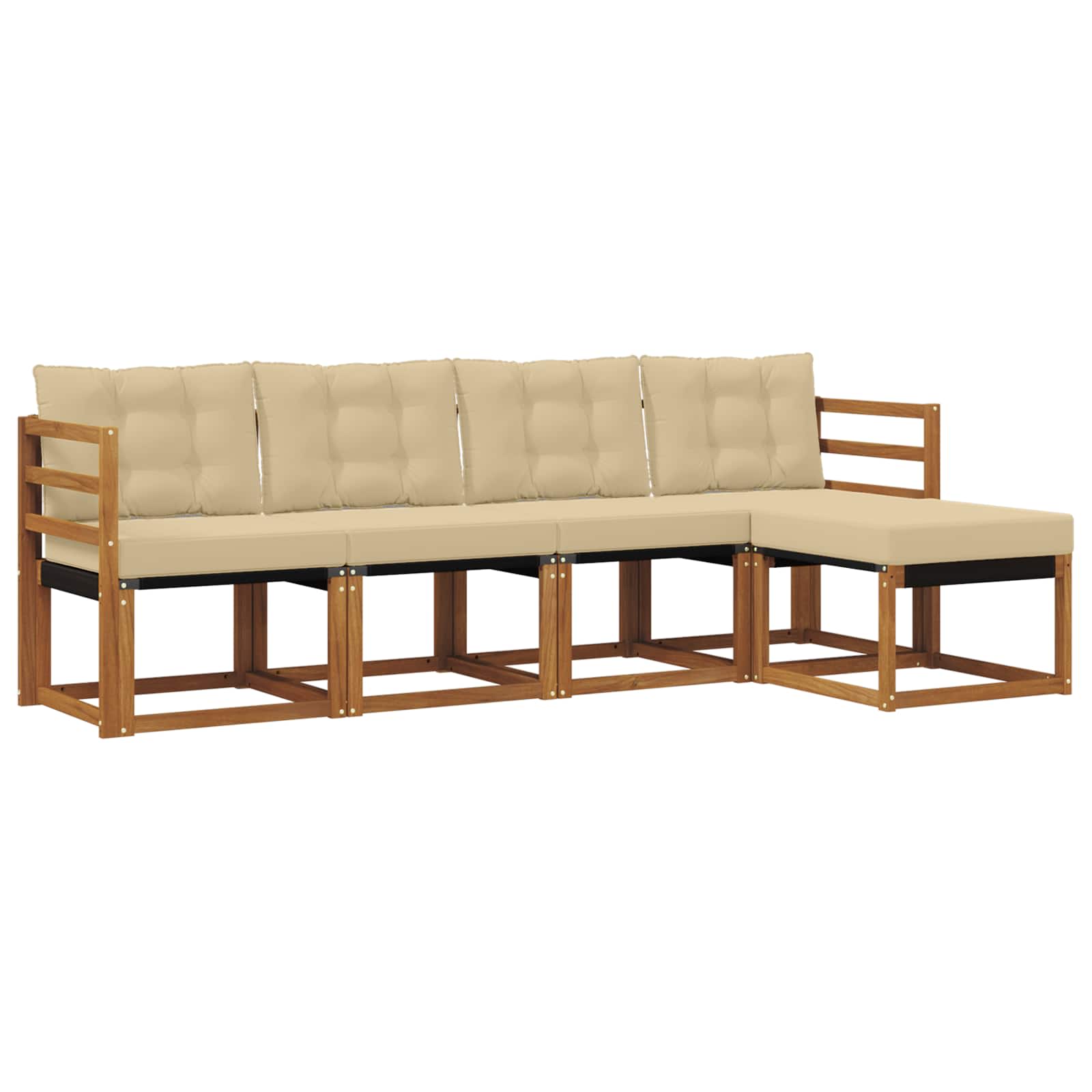 Ensemble de canapés d'extérieur 5 pcs Naturel et Beige - XIOS