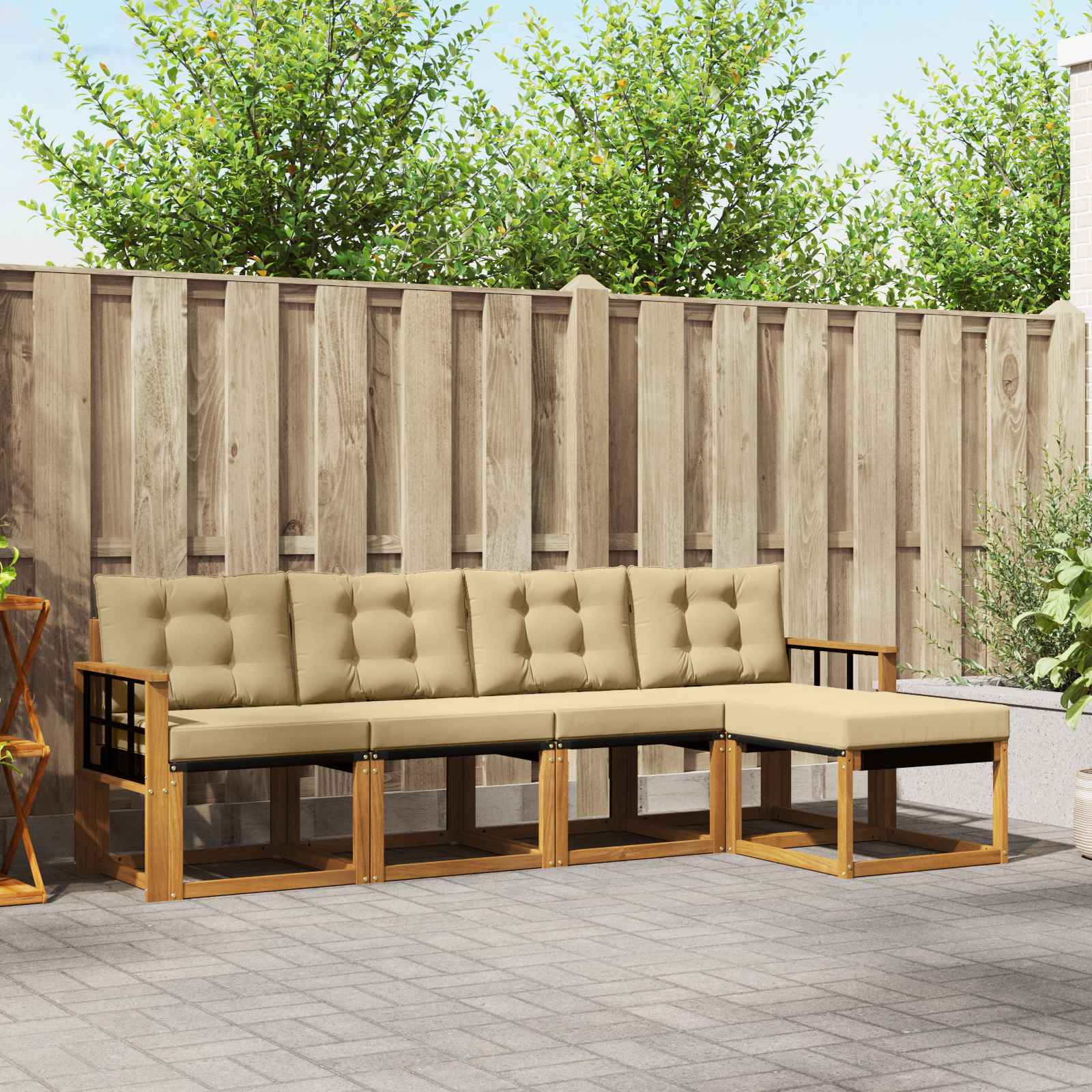 Ensemble de canapés d'extérieur 5 pc Naturel et Beige - XIOS