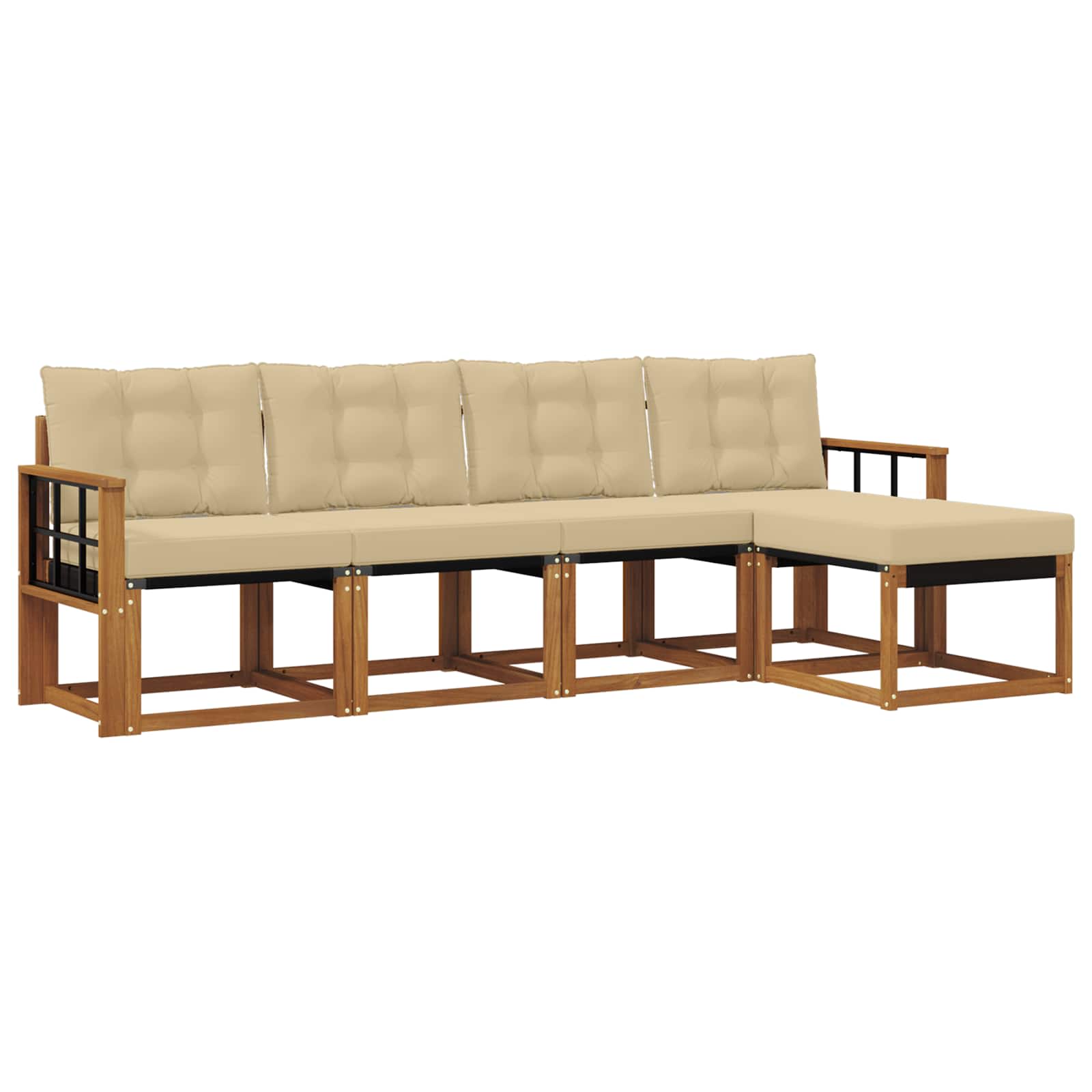 Ensemble de canapés d'extérieur 5 pcs Naturel et Beige - XIOS