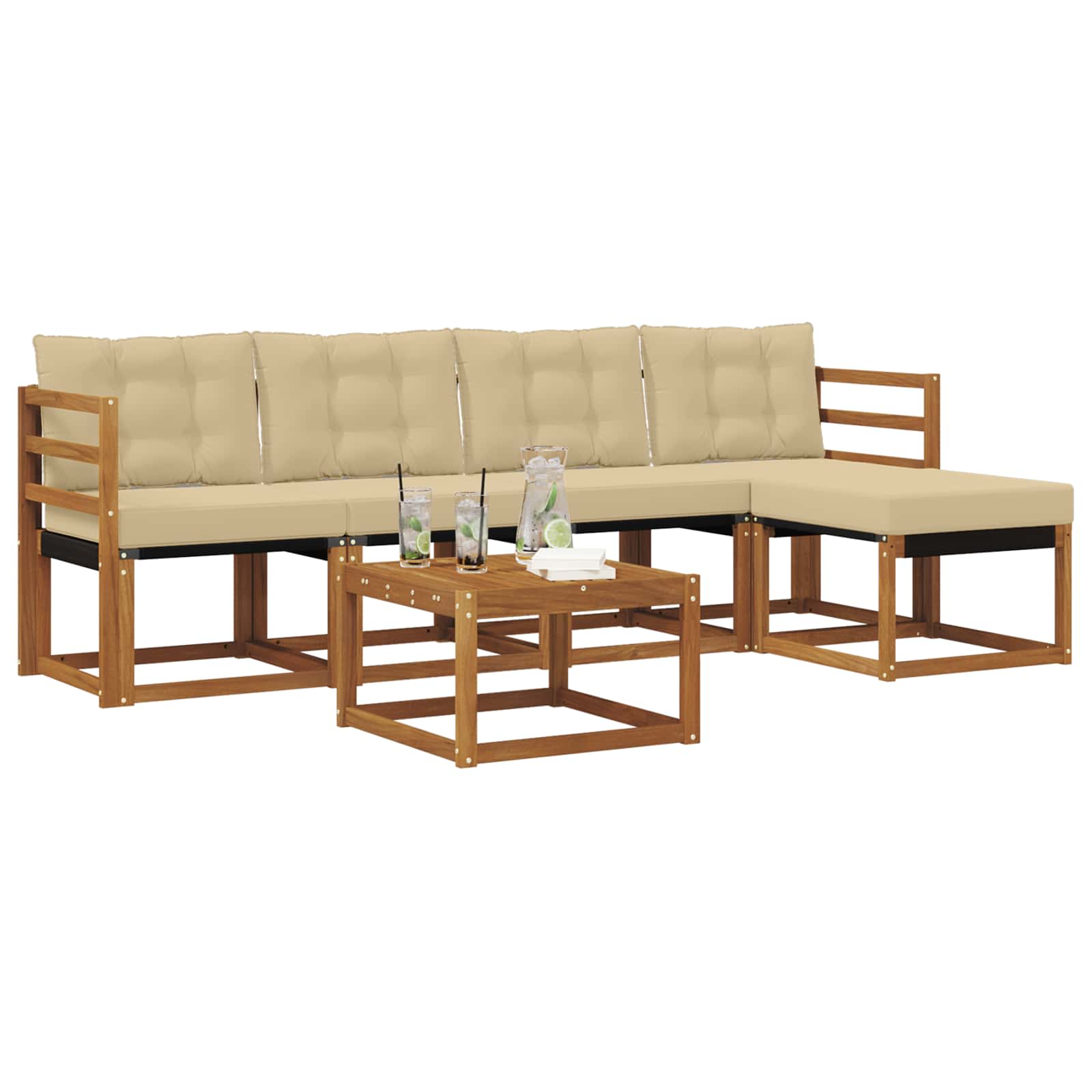 Ensemble de canapés d'extérieur 6 pcs Naturel et Beige - XIOS