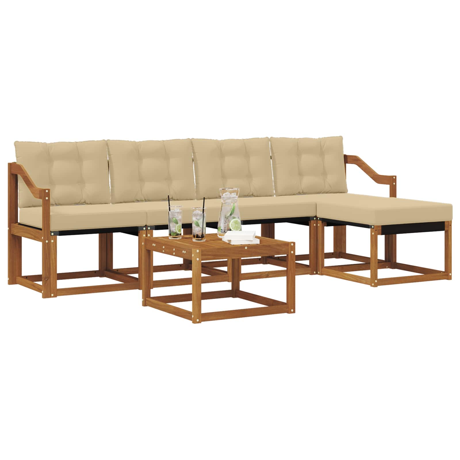 Ensemble de canapés d'extérieur 6 pcs Naturel et Beige - XIOS