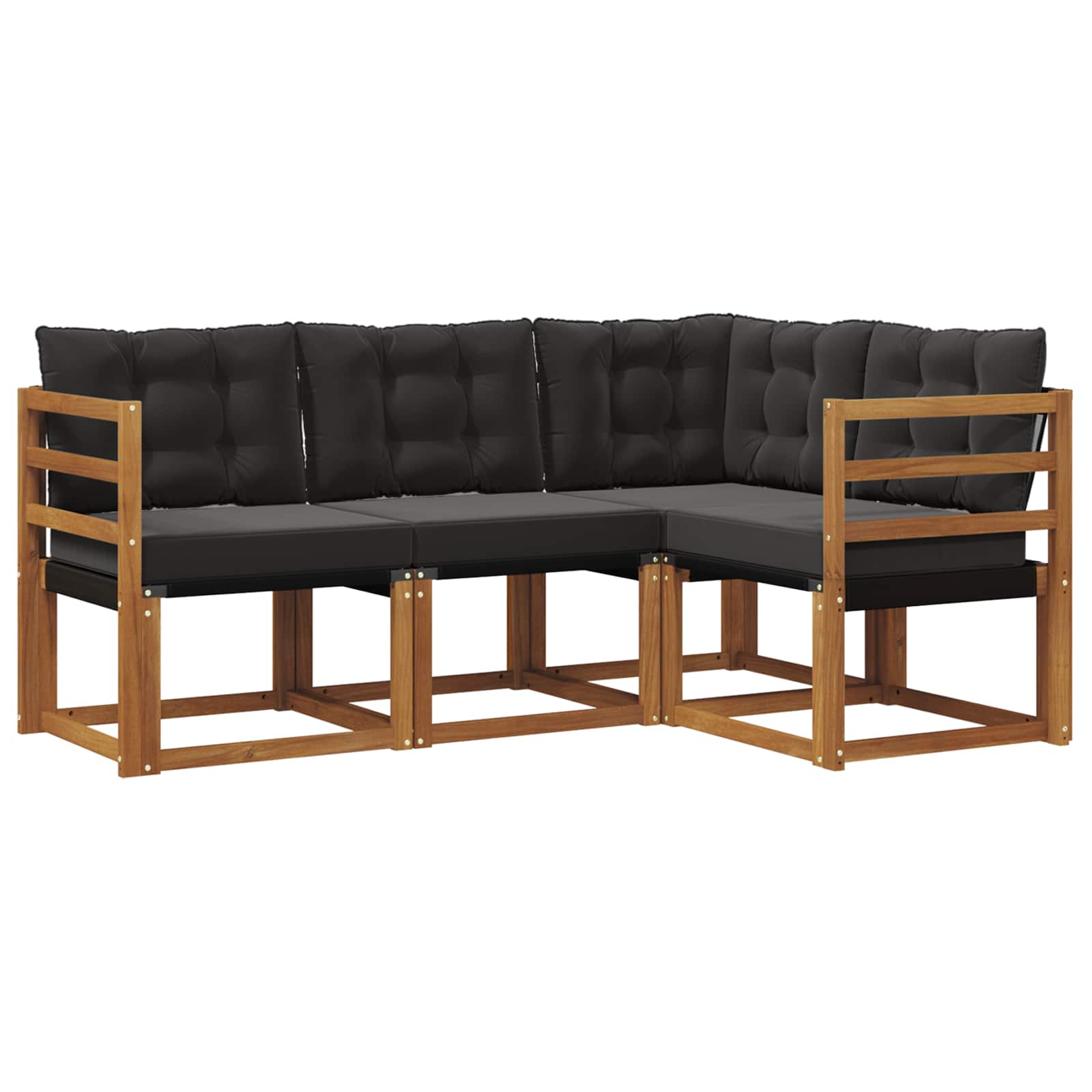 Ensemble de canapés d'extérieur 4 pcs Naturel et Noir - XIOS
