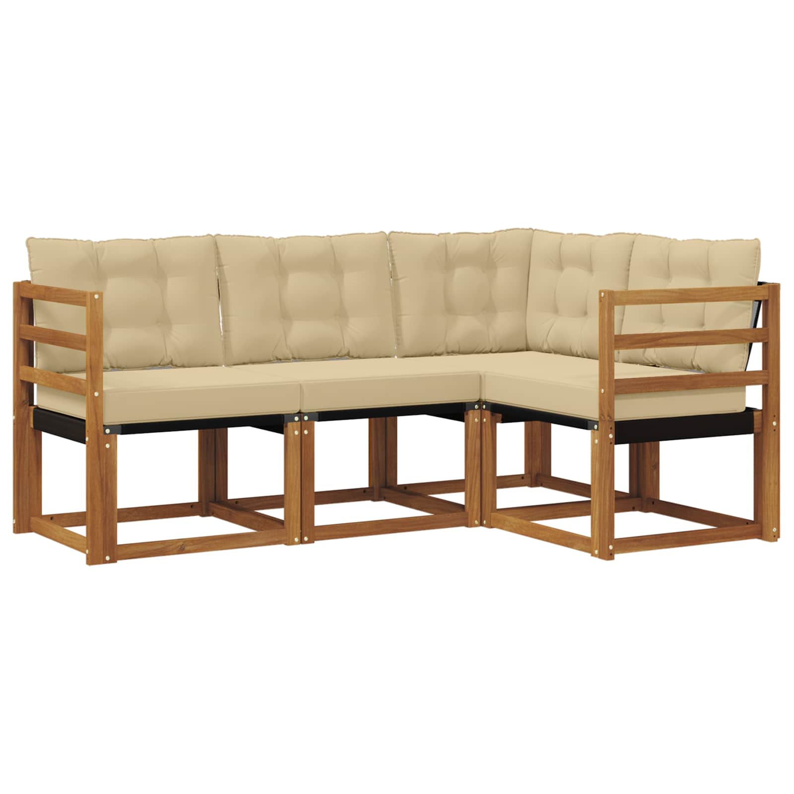 Ensemble de canapés d'extérieur 4 pcs Naturel et Beige - XIOS