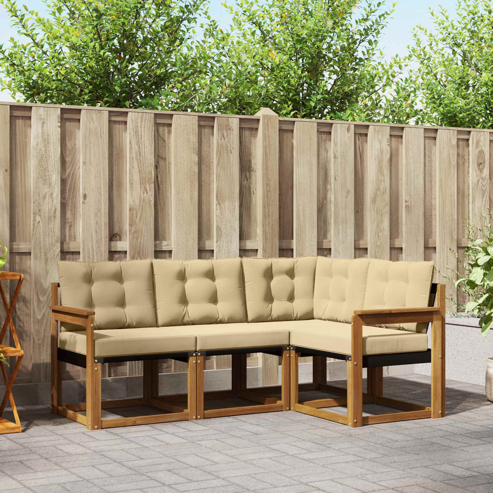Ensemble de canapés d'extérieur 4 pcs Naturel et Beige - XIOS