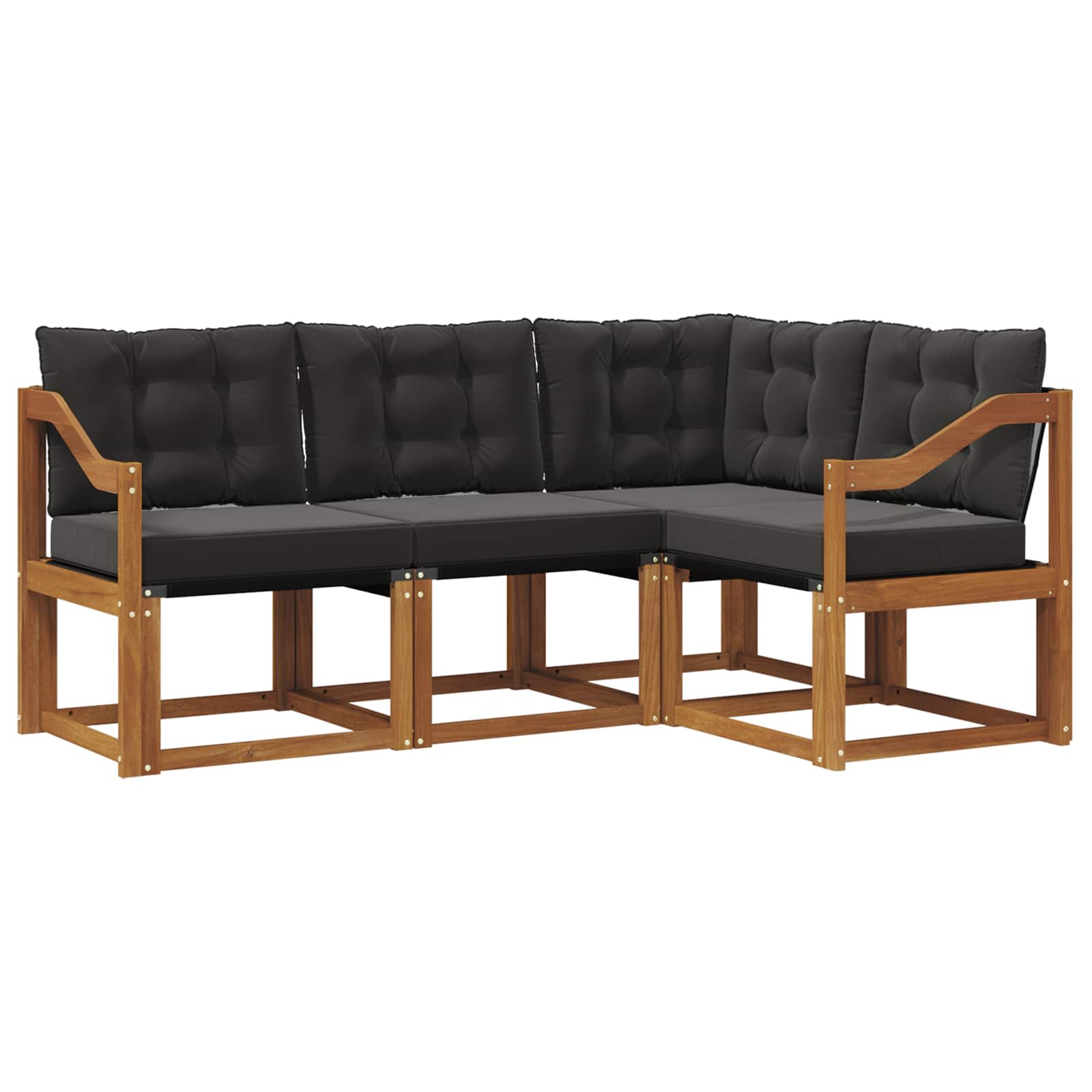 Ensemble de canapés d'extérieur 4 pcs Naturel et Noir - XIOS