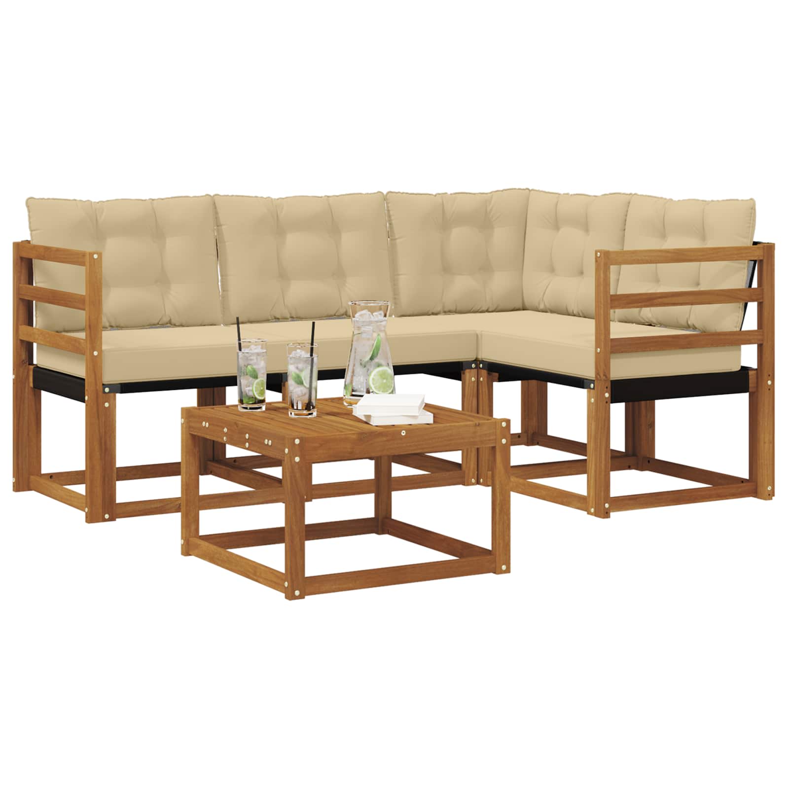 Ensemble de canapés d'extérieur 5 pcs Naturel et Beige - XIOS