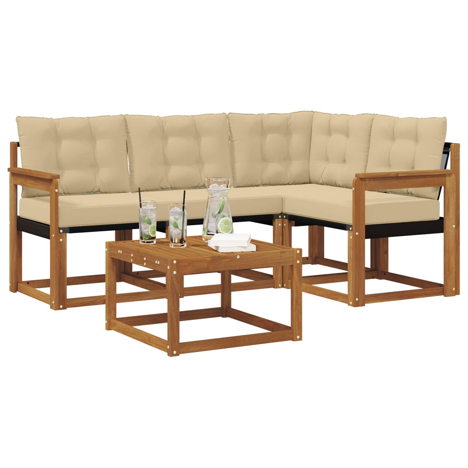 Ensemble de canapés d'extérieur 5 pcs Naturel et Beige - XIOS
