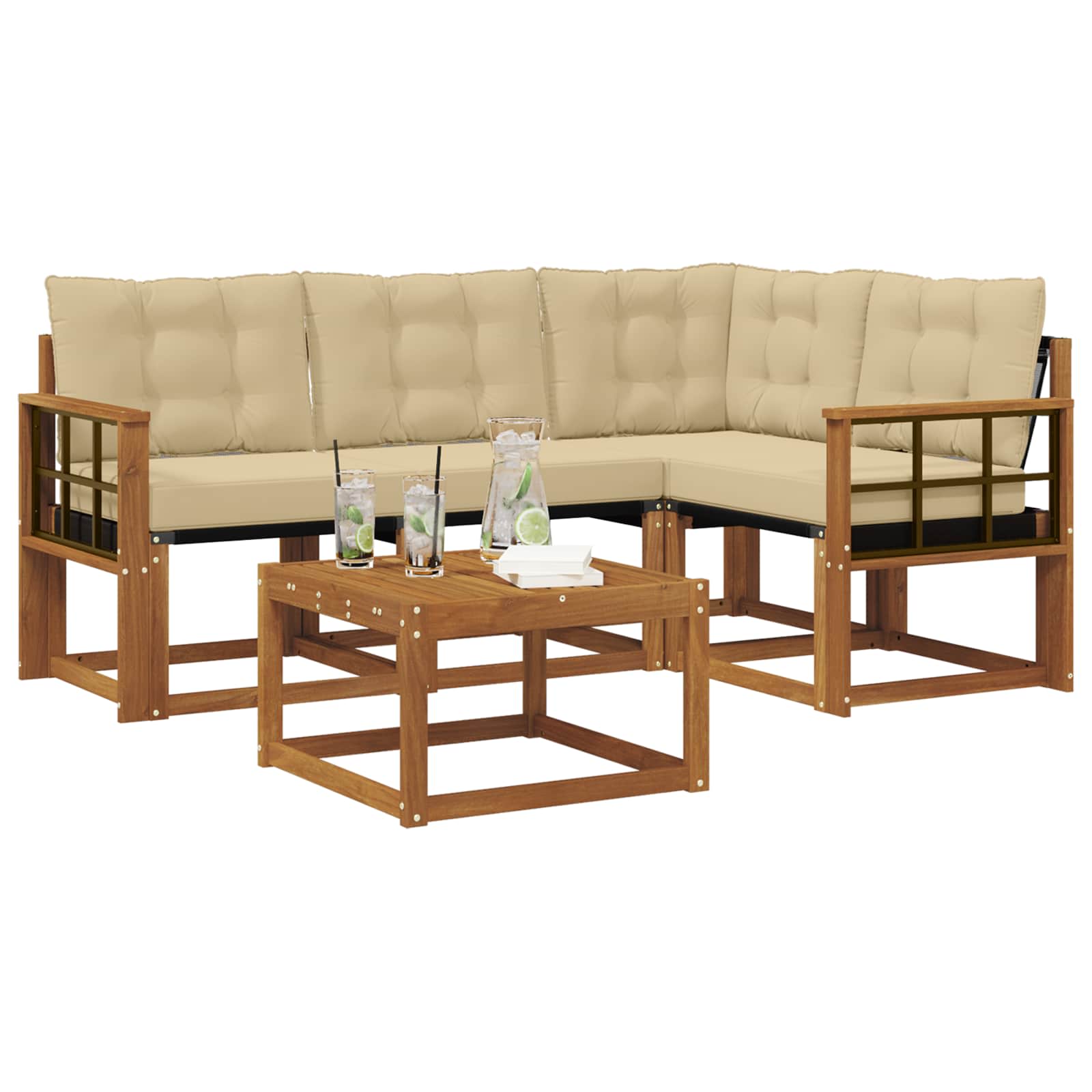 Ensemble de canapés d'extérieur 5 pcs Naturel et Beige - XIOS