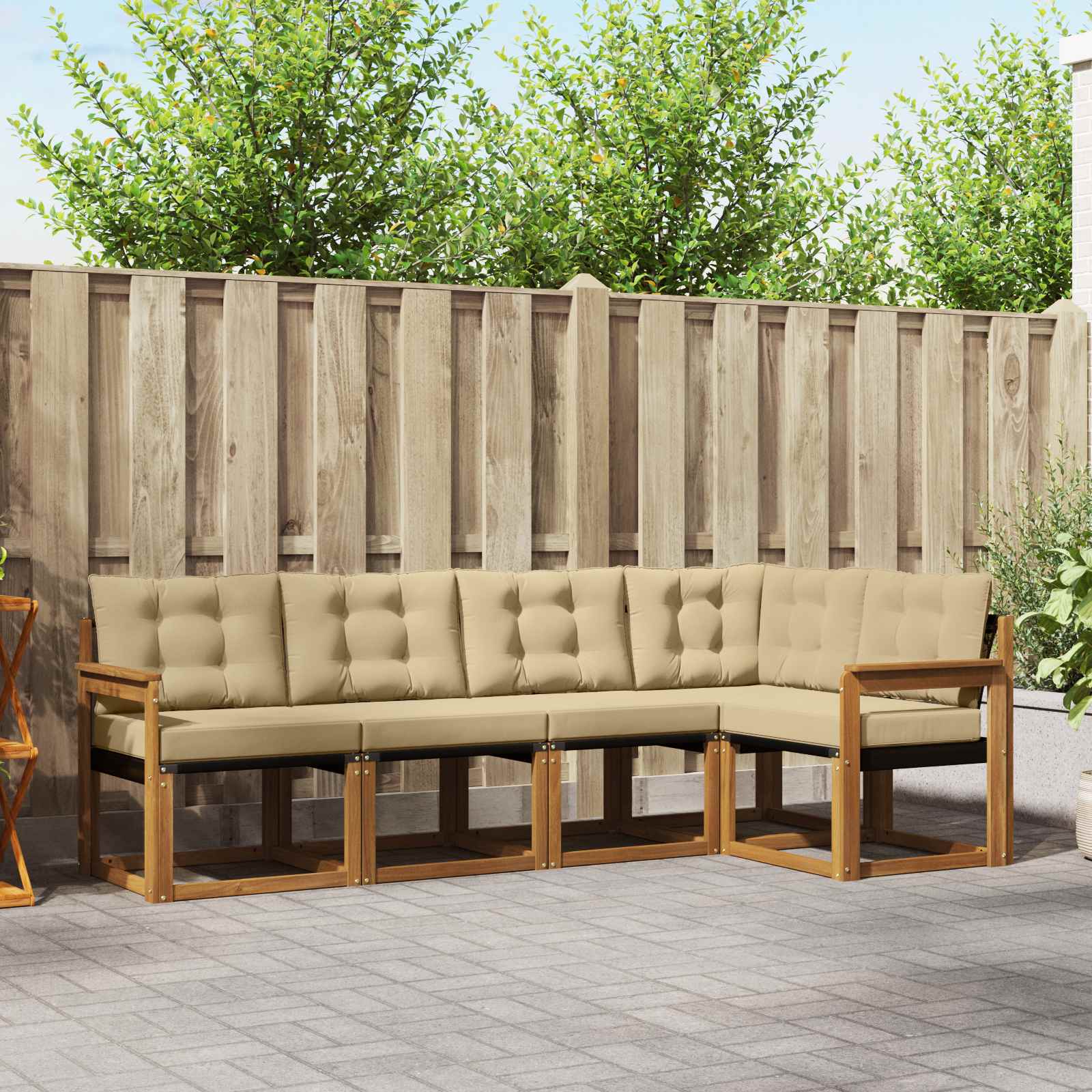 Ensemble de canapés d'extérieur 5 pcs Naturel et Beige - XIOS