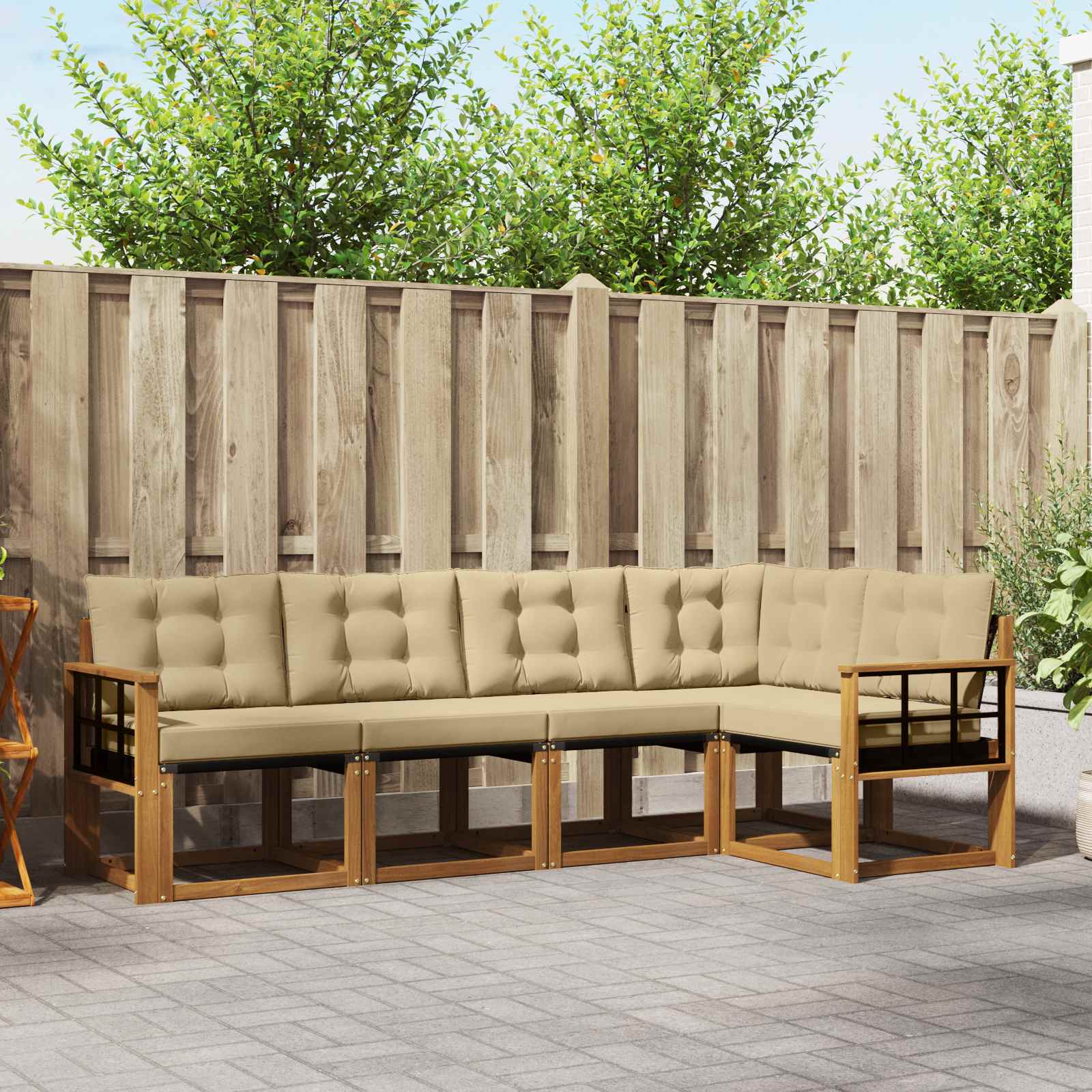 Ensemble de canapés d'extérieur 5 pcs Naturel et Beige - XIOS
