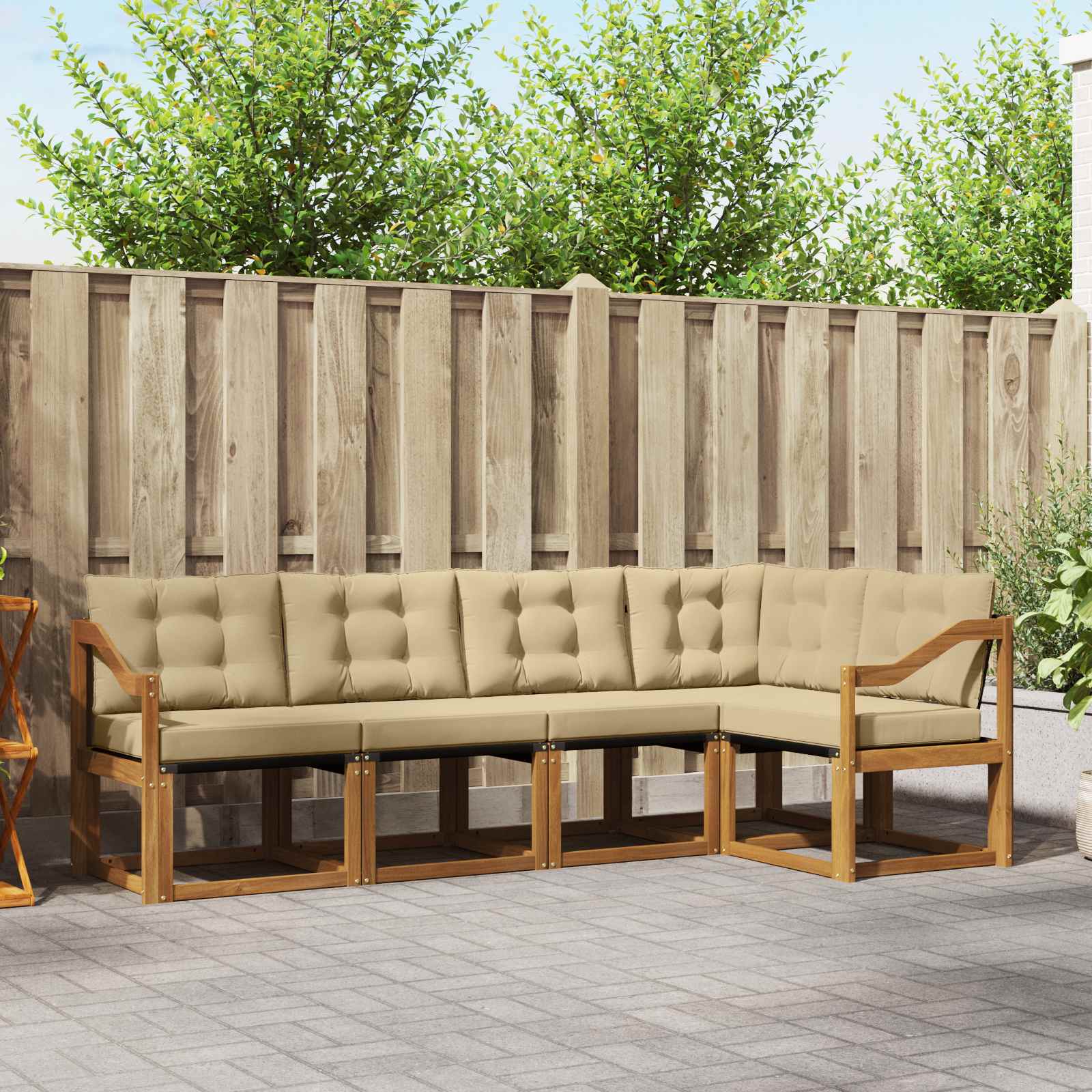 Ensemble de canapés d'extérieur 5 pcs Naturel et Beige - XIOS