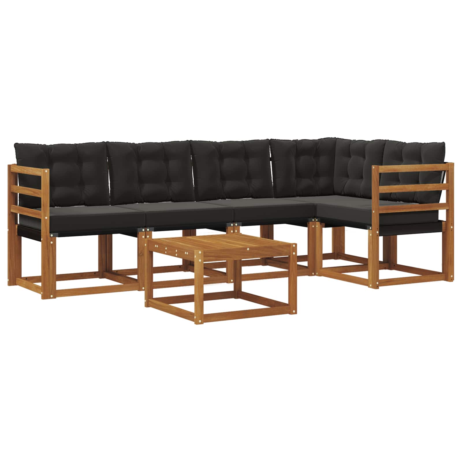 Ensemble de canapés d'extérieur 6 pcs Naturel et Noir - XIOS