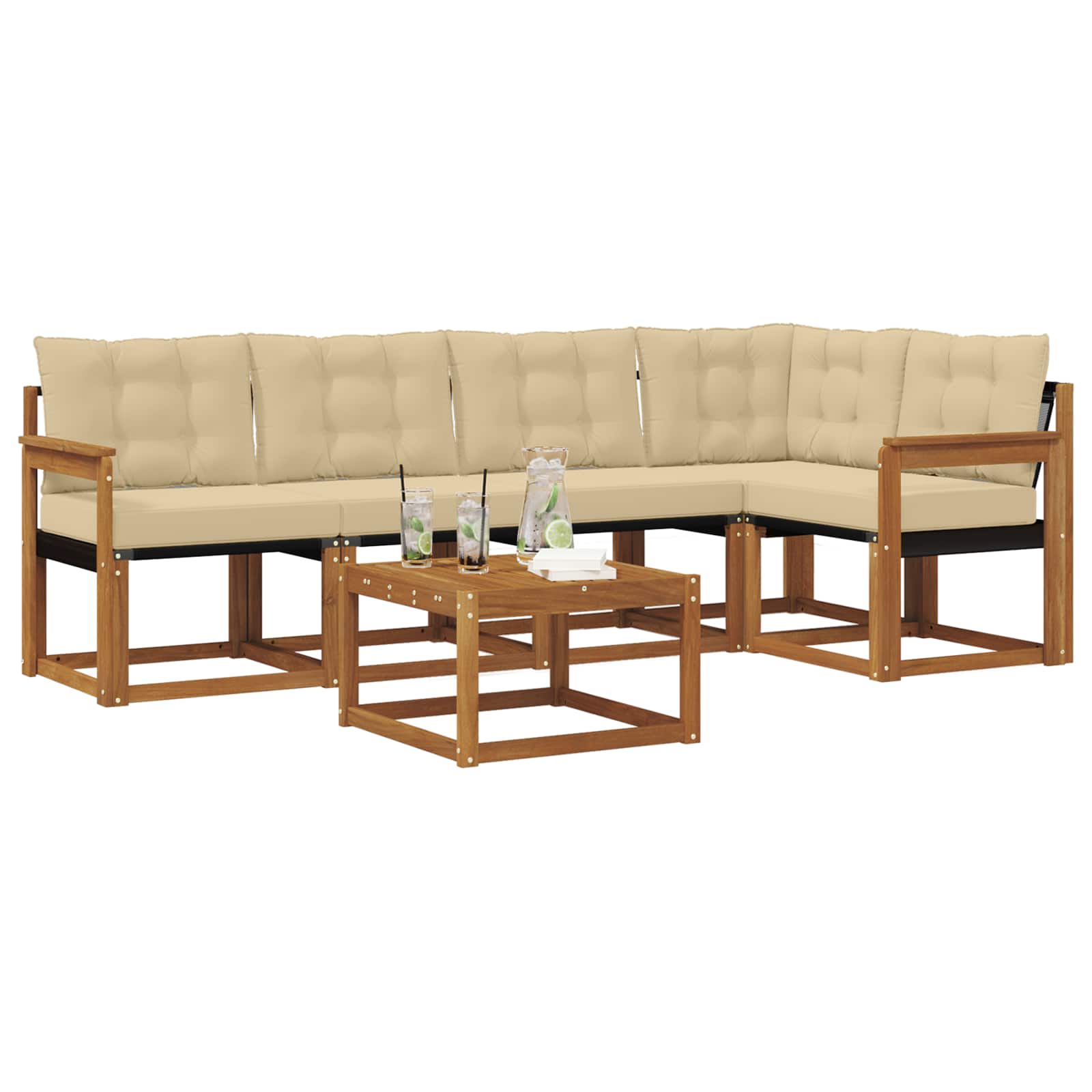 Ensemble de canapés d'extérieur 6 pcs Naturel et Beige - XIOS
