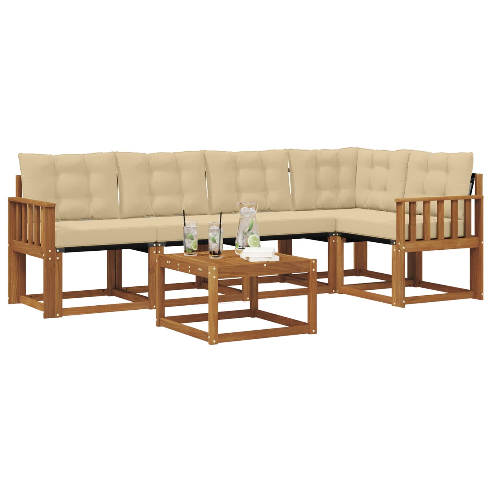 Ensemble de canapés d'extérieur 6 pcs Naturel et Beige - XIOS
