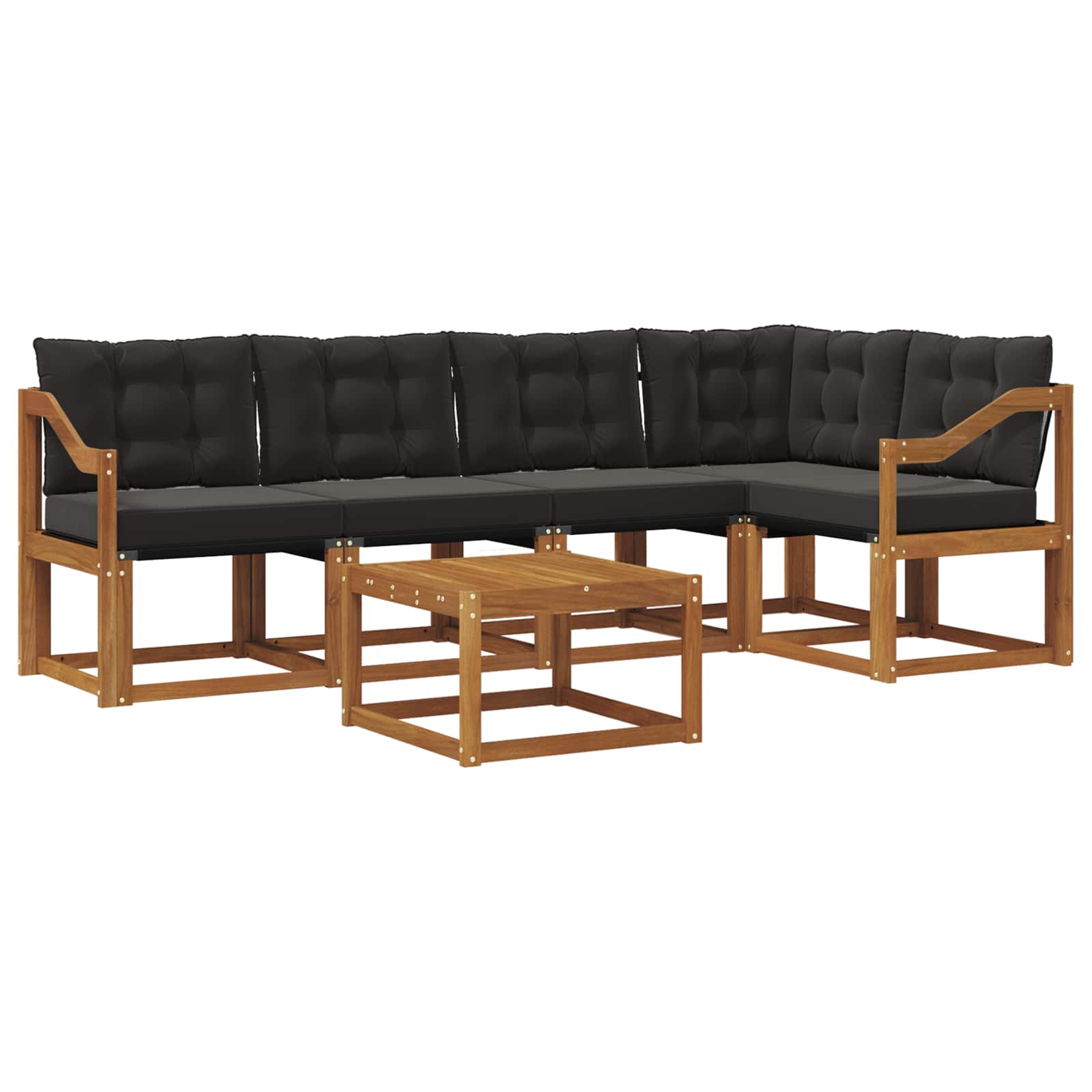 Ensemble de canapés d'extérieur 6 pcs Naturel et Noir - XIOS