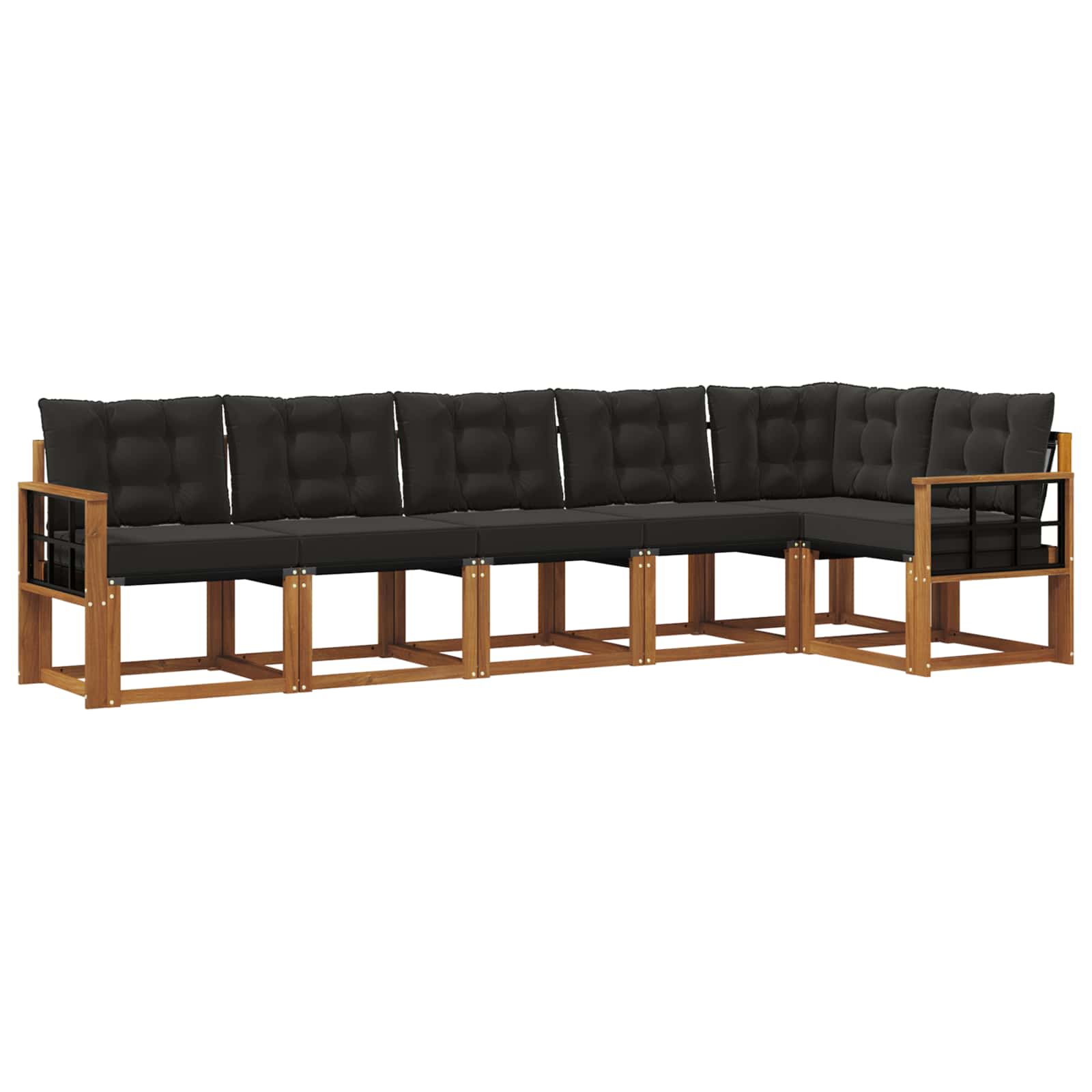 Ensemble de canapés d'extérieur 6 pcs Naturel et Noir - XIOS