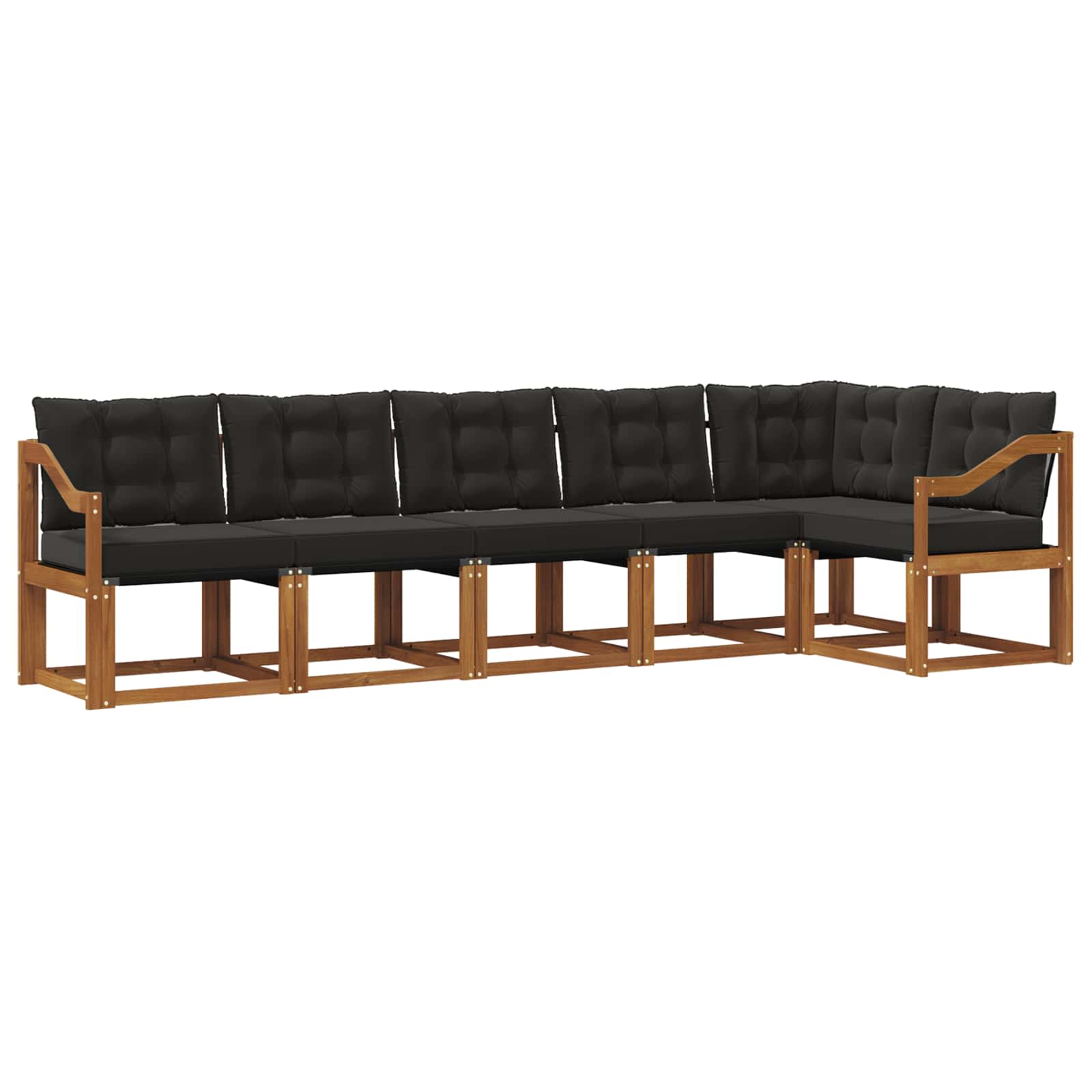 Ensemble de canapés d'extérieur 6 pcs Naturel et Noir - XIOS