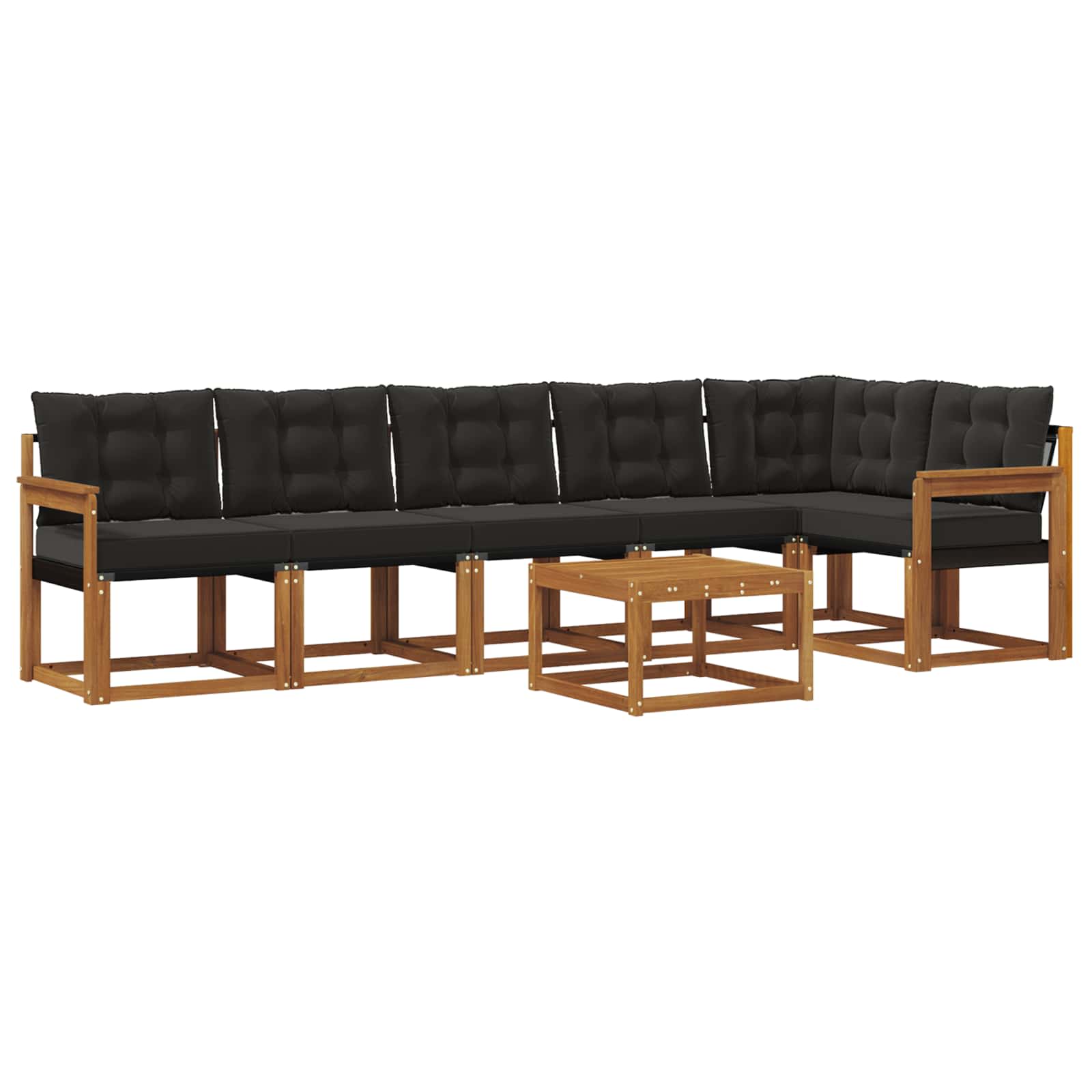 Ensemble de canapés d'extérieur 7 pcs Naturel et Noir - XIOS