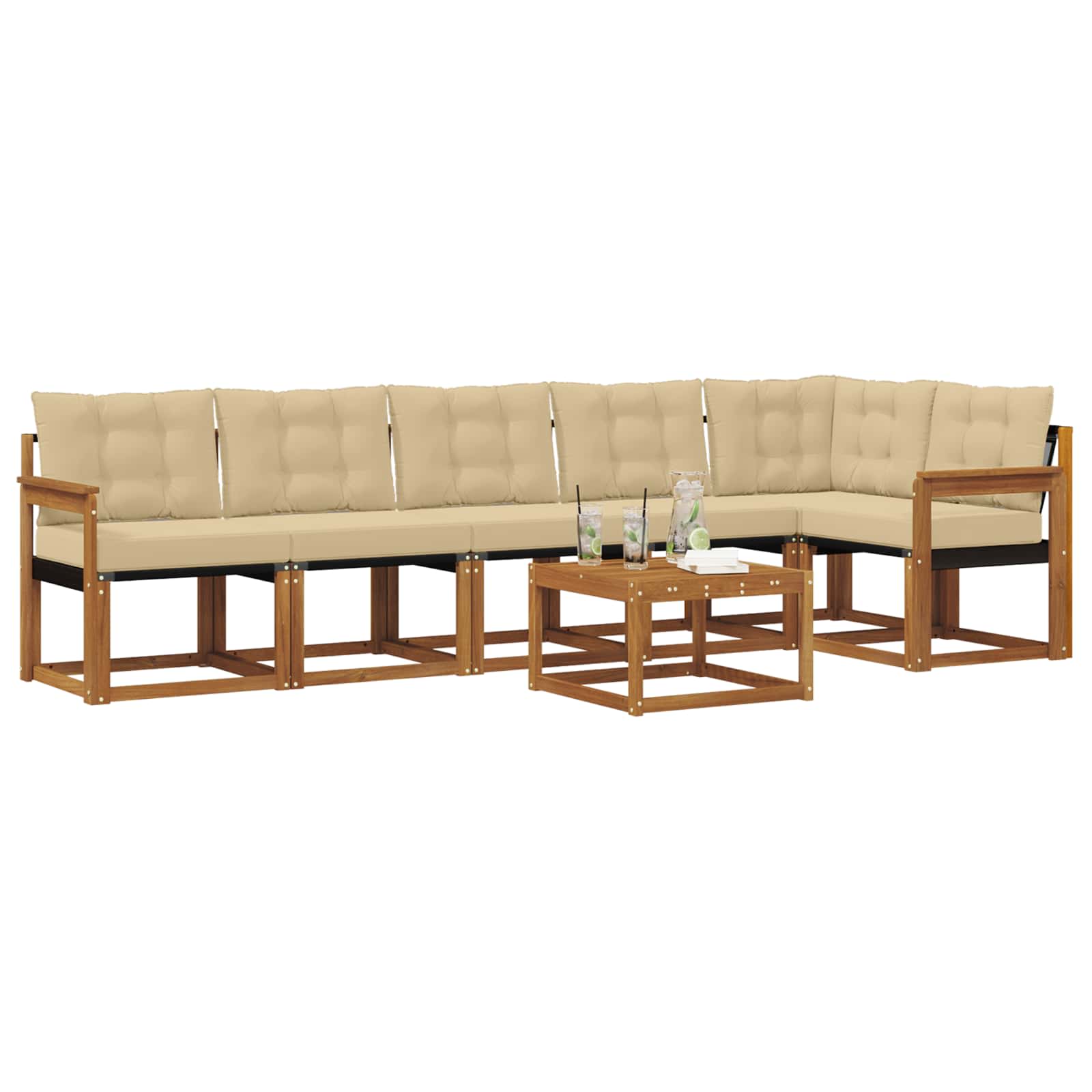 Ensemble de canapés d'extérieur 7 pcs Naturel et Beige - XIOS