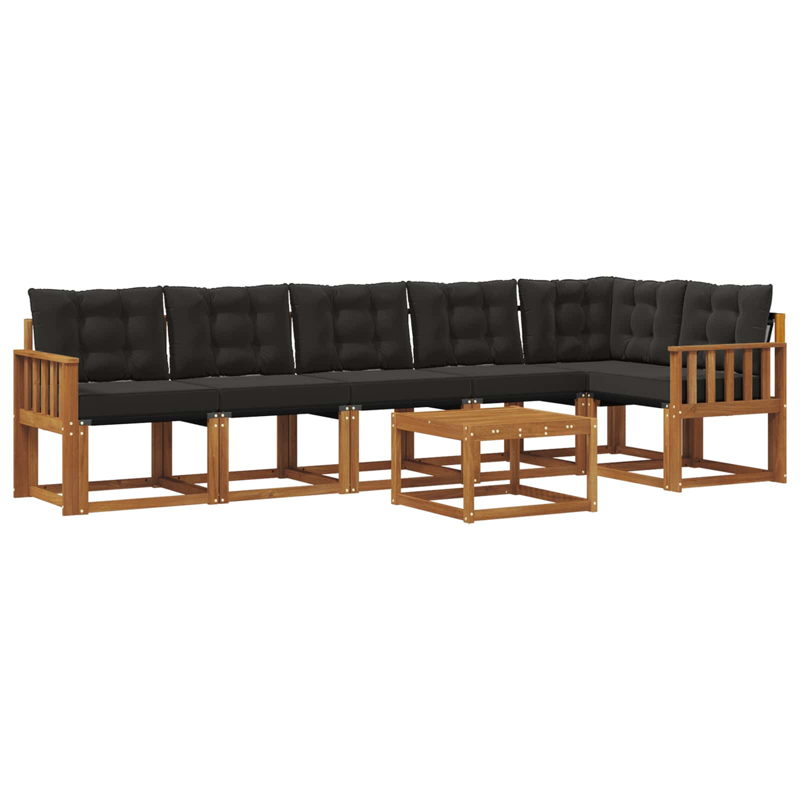 Ensemble de canapés d'extérieur 7 pcs Naturel et Noir - XIOS