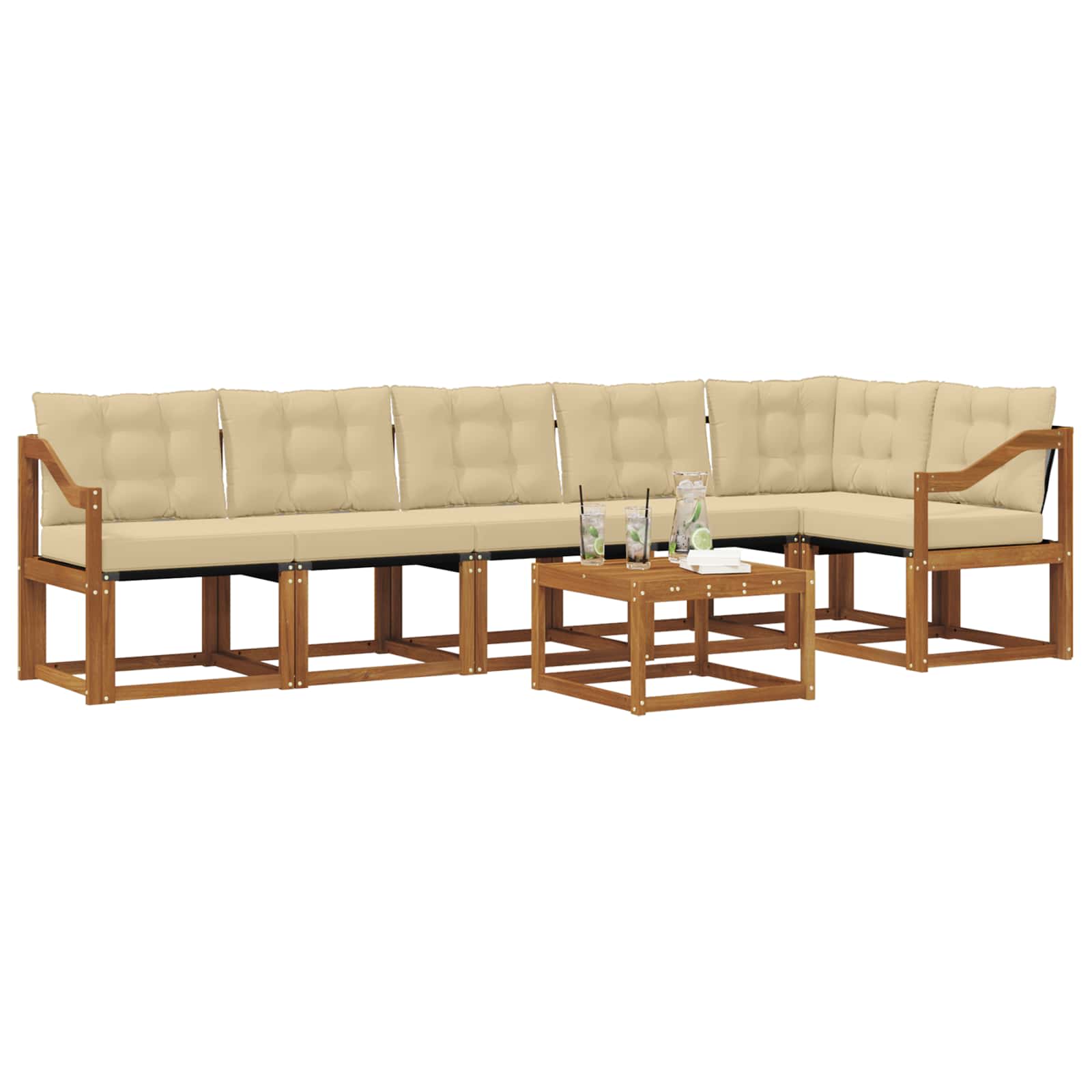 Ensemble de canapés d'extérieur 7 pcs Naturel et Beige - XIOS