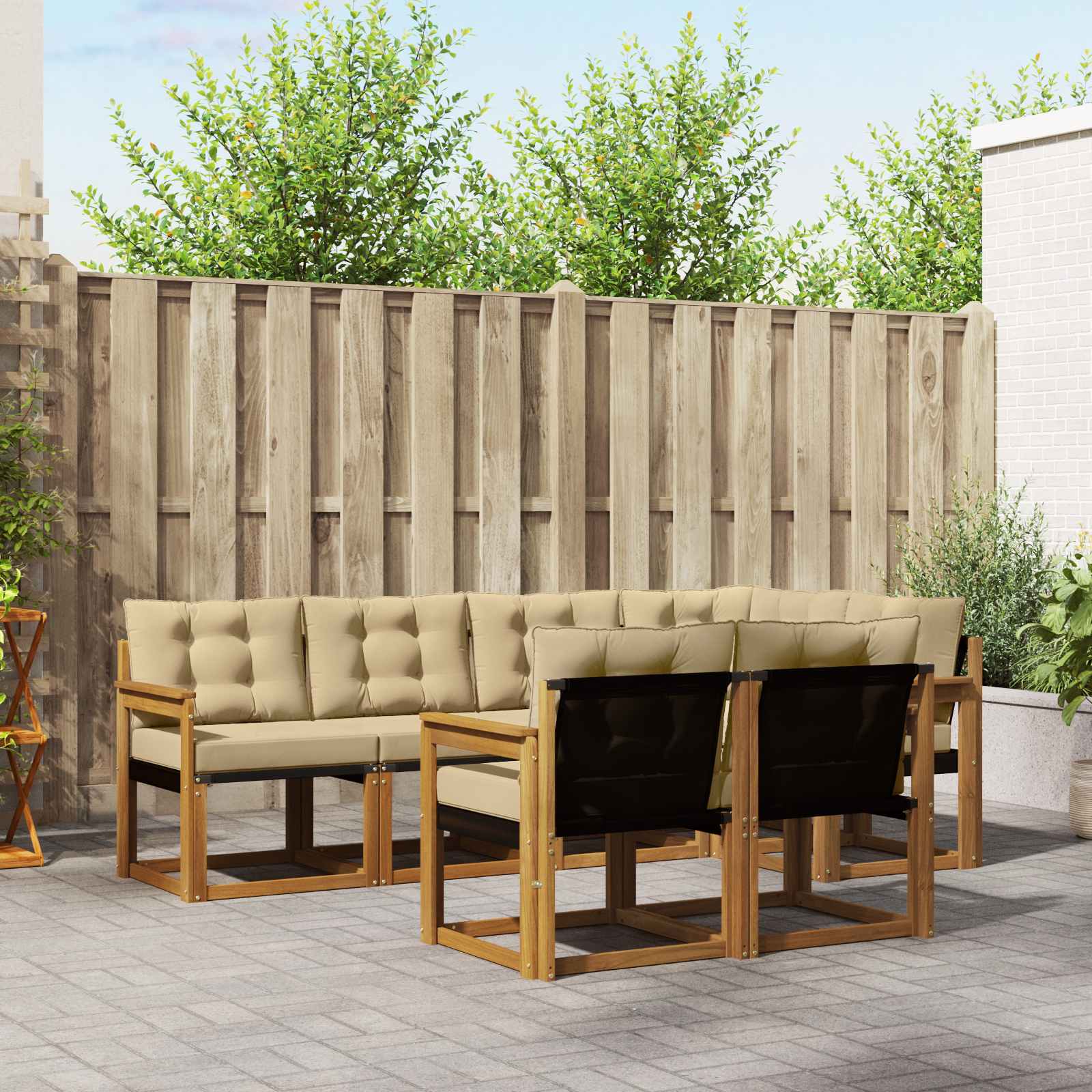 Ensemble de canapés d'extérieur 7 pcs Naturel et Beige - XIOS