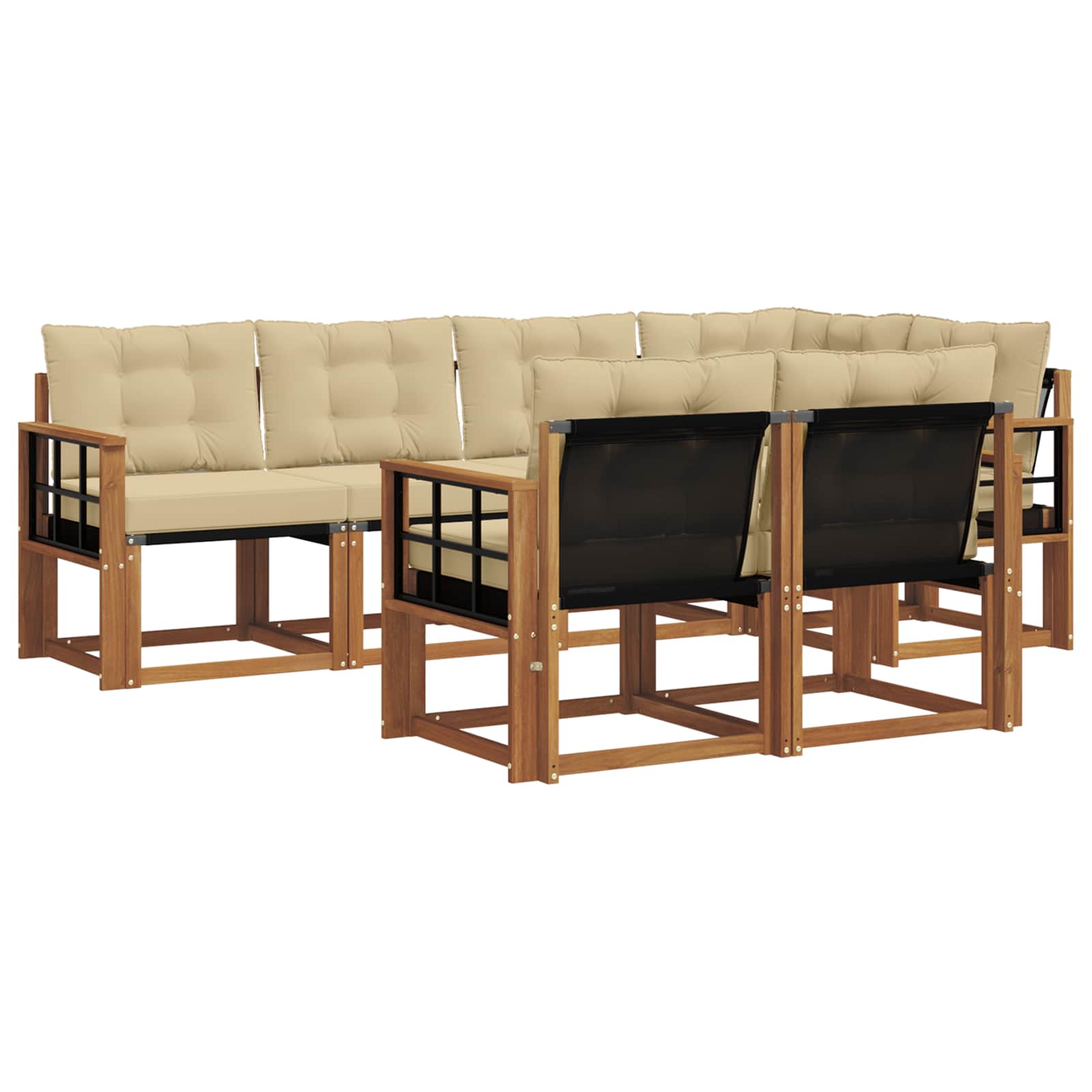 Ensemble de canapés d'extérieur 7 pcs Naturel et Beige - XIOS