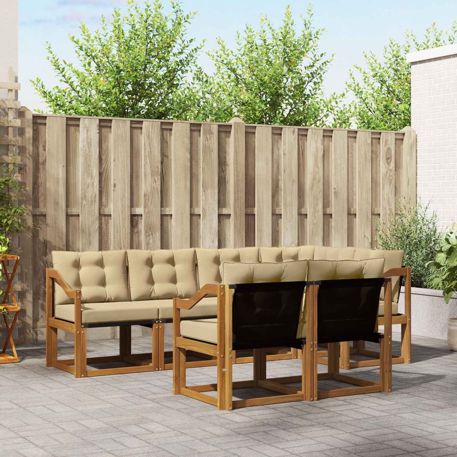 Ensemble de canapés d'extérieur 7 pcs Naturel et Beige - XIOS