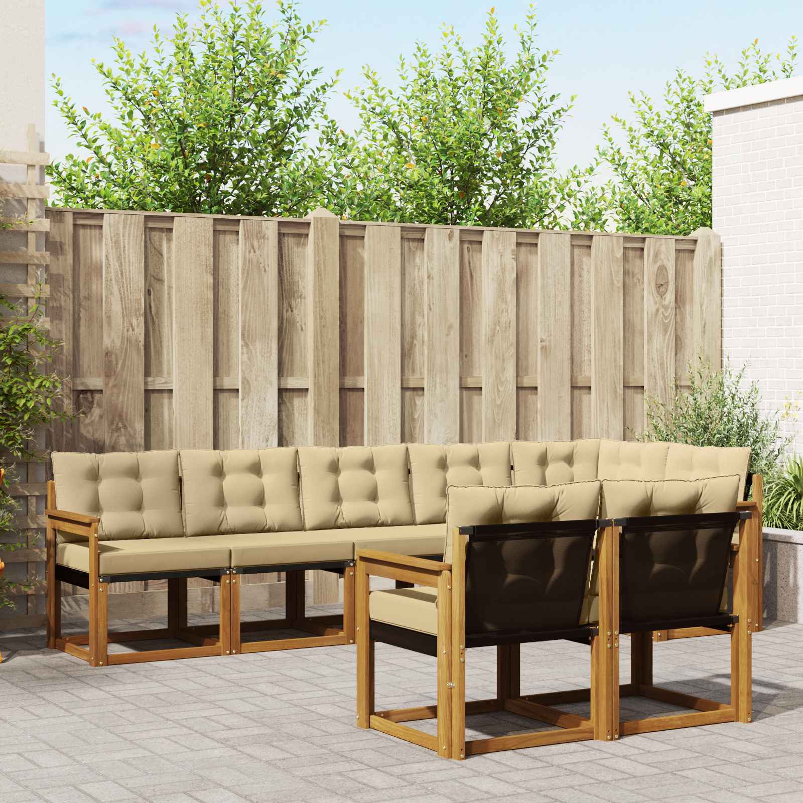 Ensemble de canapés d'extérieur 8 pcs Naturel et Beige - XIOS