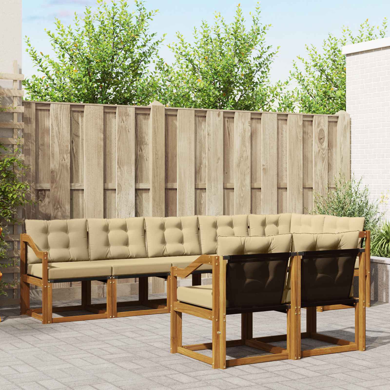 Ensemble de canapés d'extérieur 8 pcs Naturel et Beige - XIOS