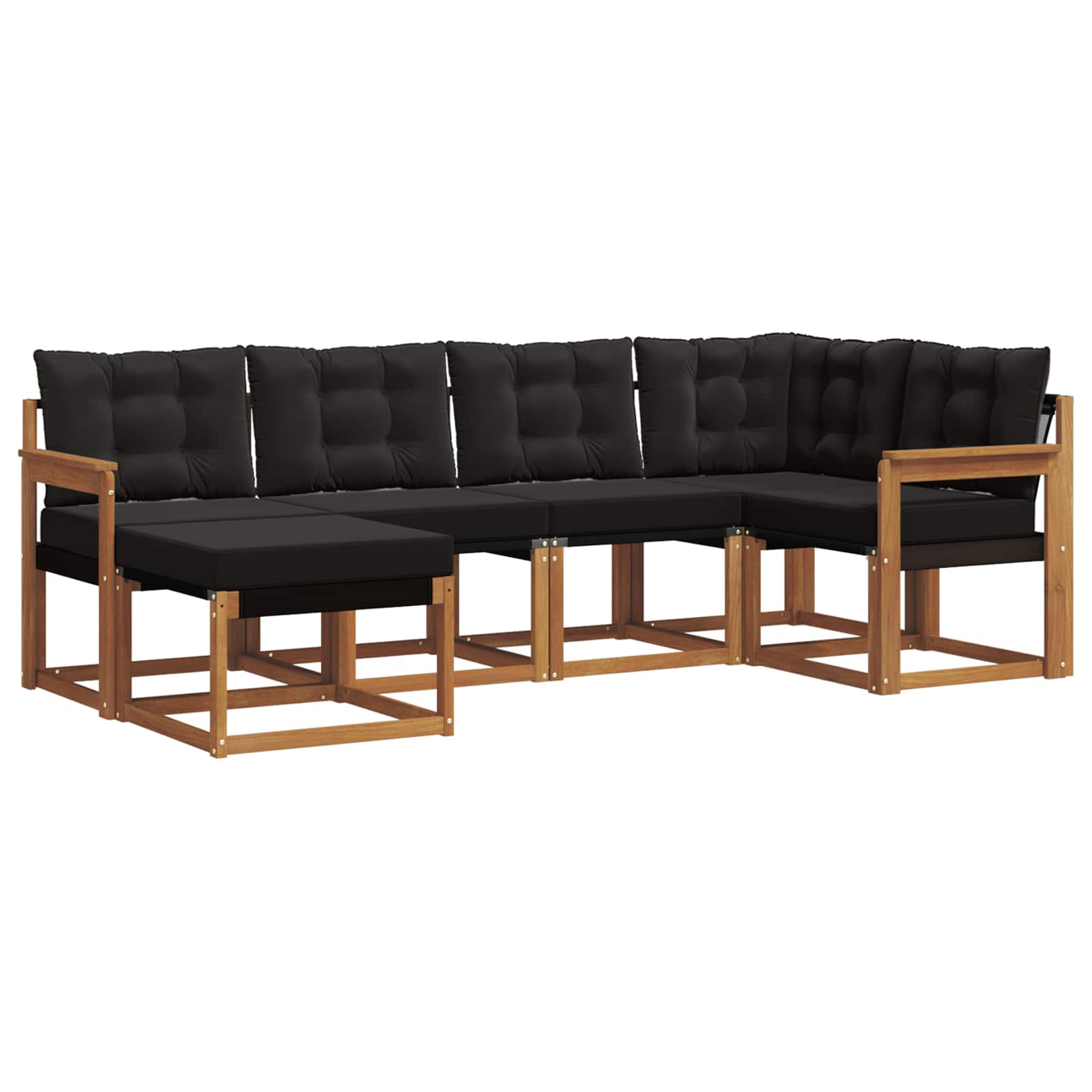 Ensemble de canapés d'extérieur 6 pcs Naturel et Noir - XIOS