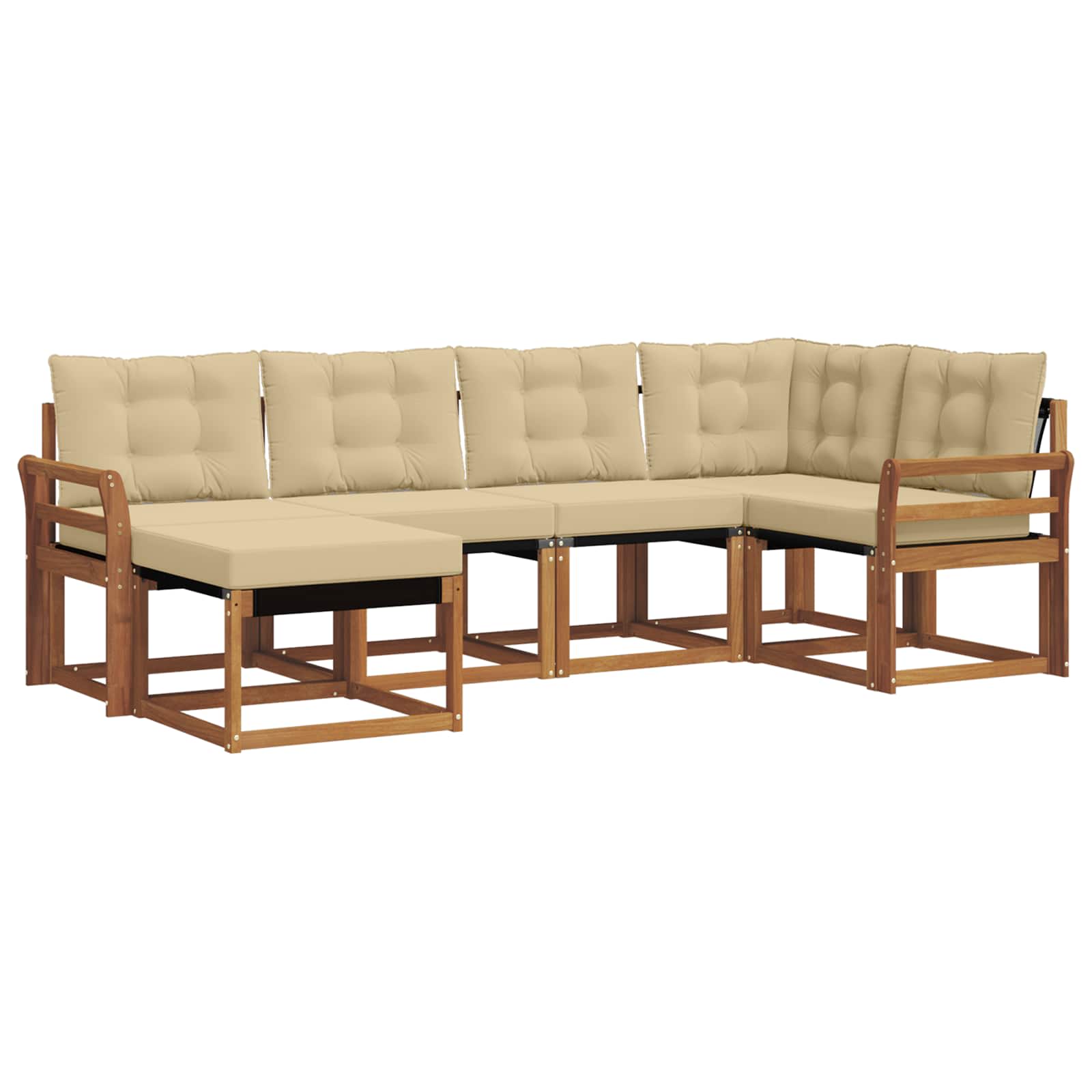 Ensemble de canapés d'extérieur 6 pcs Naturel et Beige - XIOS