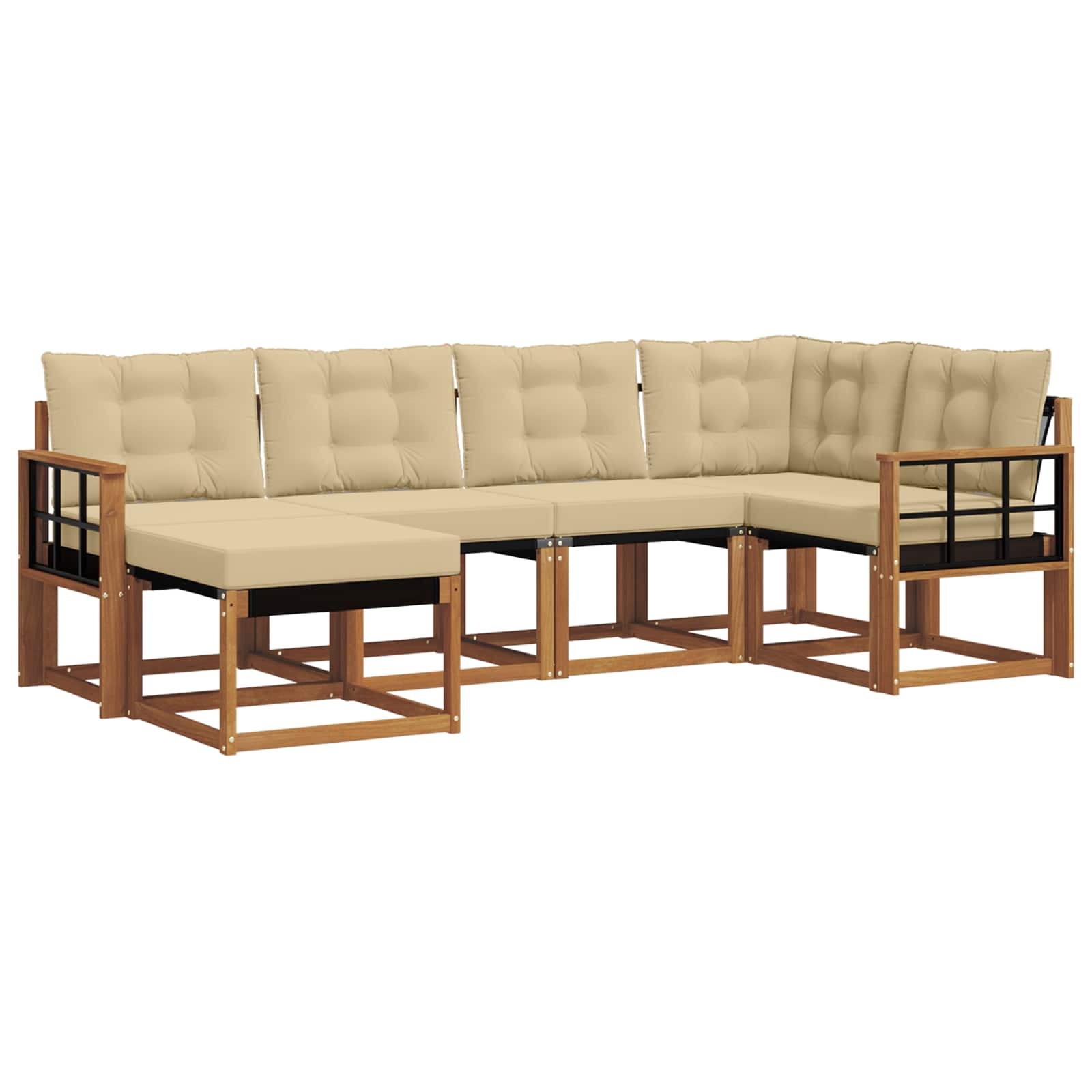 Ensemble de canapés d'extérieur 6 pcs Naturel et Beige - XIOS