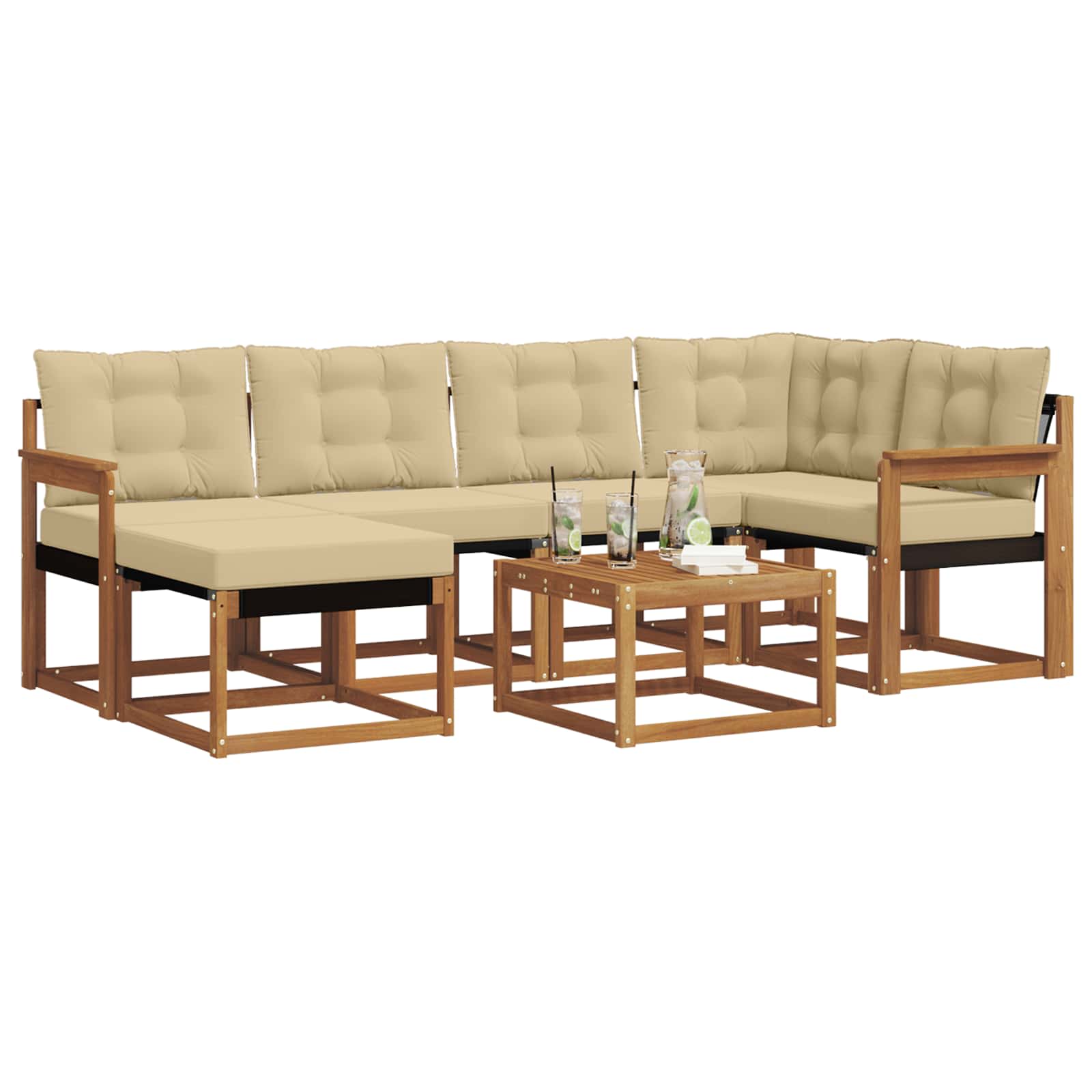 Ensemble de canapés d'extérieur 7 pcs Naturel et Beige - XIOS