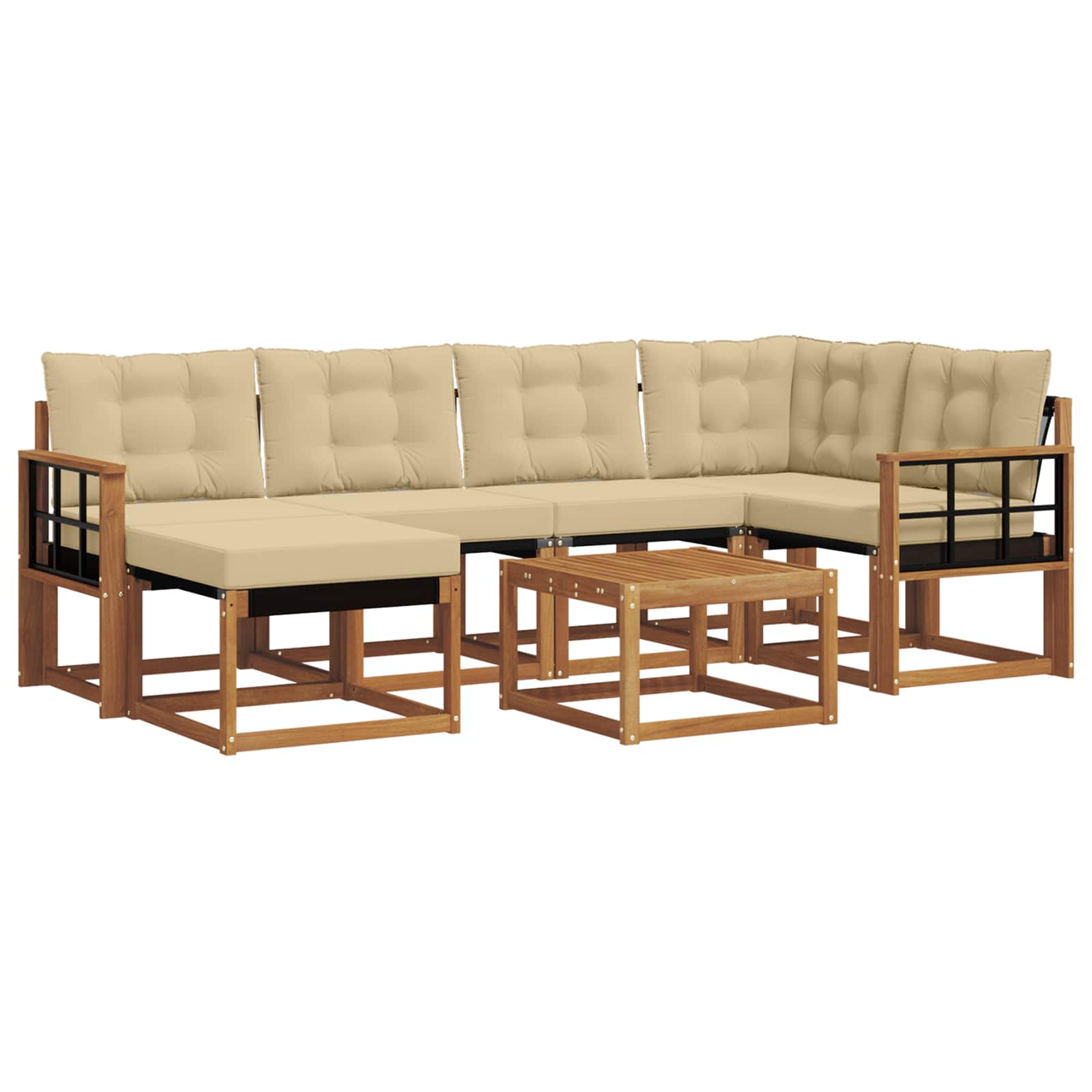 Ensemble de canapés d'extérieur 7 pcs Naturel et Beige - XIOS