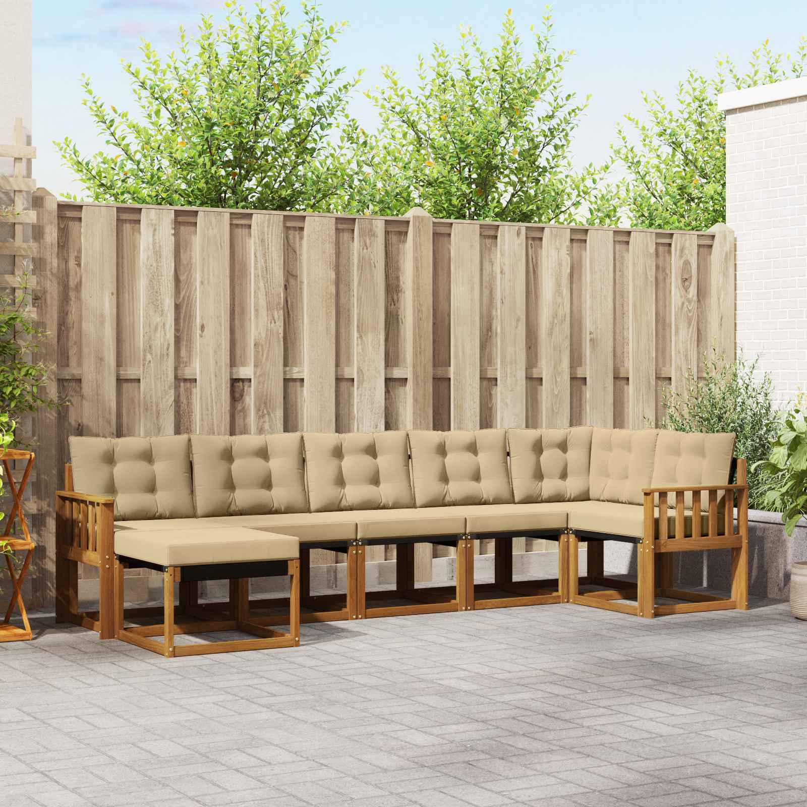Ensemble de canapés d'extérieur 7 pcs Naturel et Beige - XIOS