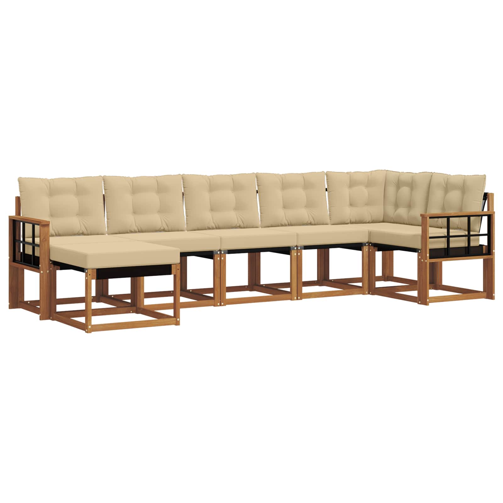 Ensemble de canapés d'extérieur 7 pcs Naturel et Beige - XIOS