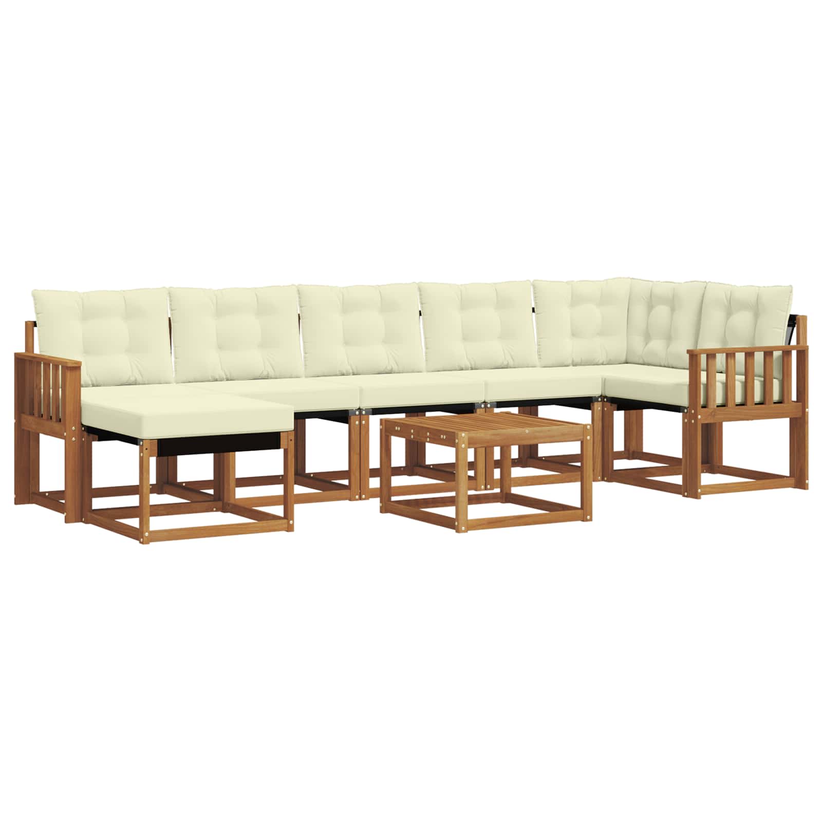 Ensemble de canapés d'extérieur 8 pc Naturel et Crème