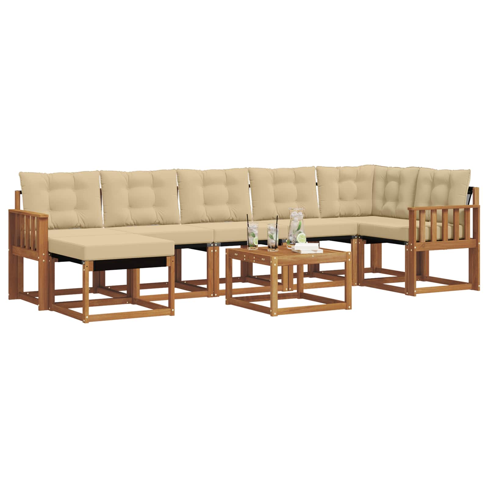 Ensemble de canapés d'extérieur 8 pcs Naturel et Beige - XIOS