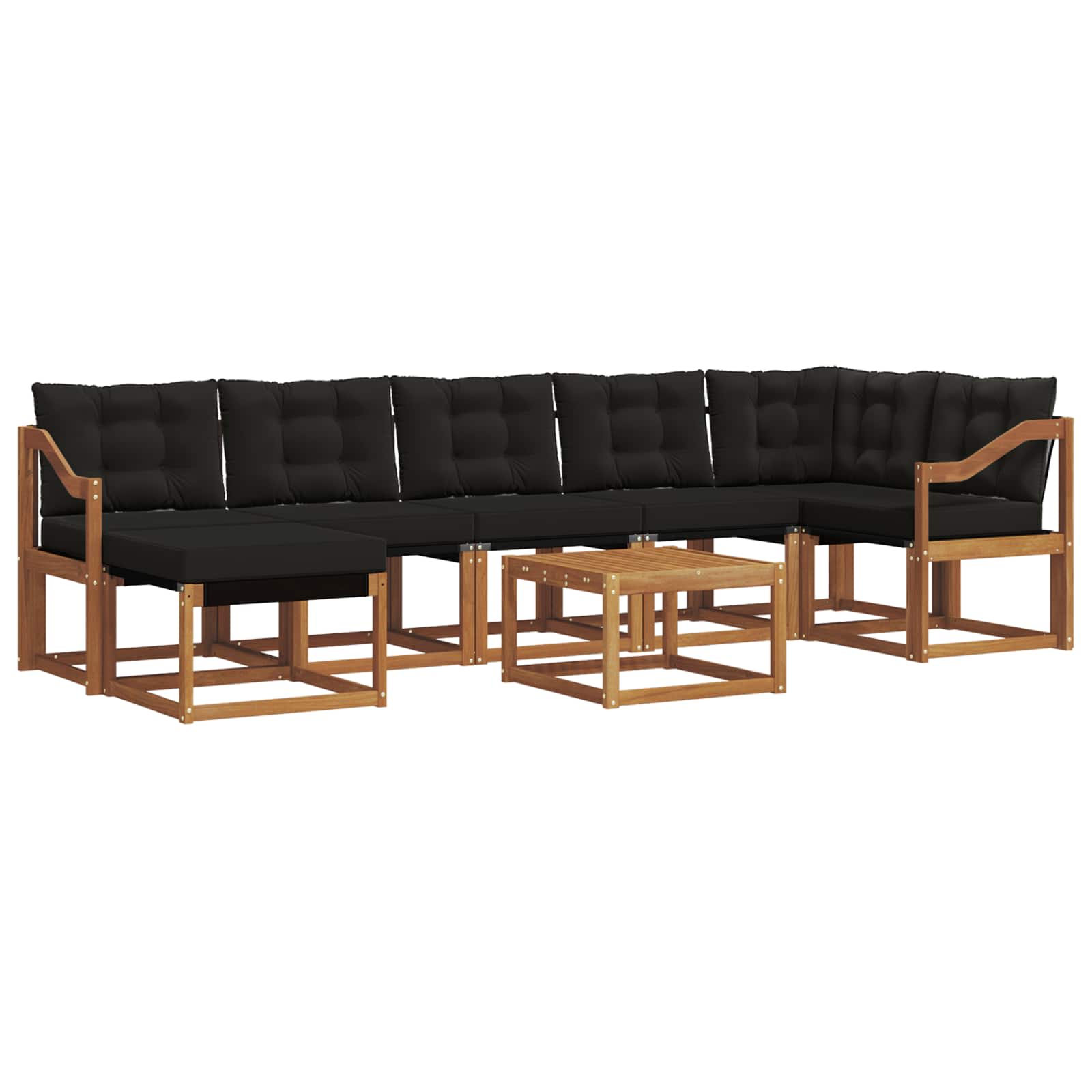 Ensemble de canapés d'extérieur 8 pcs Naturel et Noir - XIOS