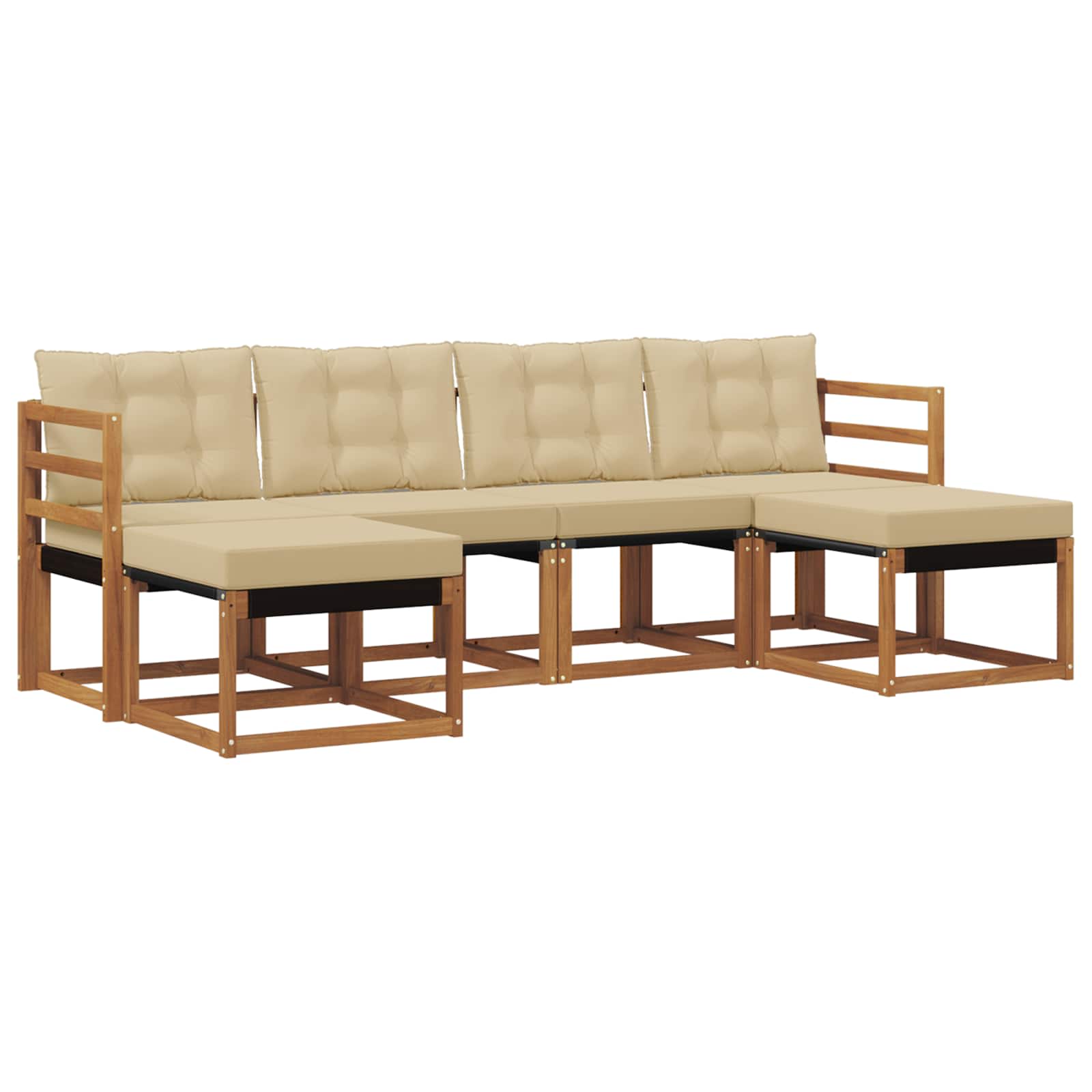 Ensemble de canapés d'extérieur 6 pcs Naturel et Beige - XIOS