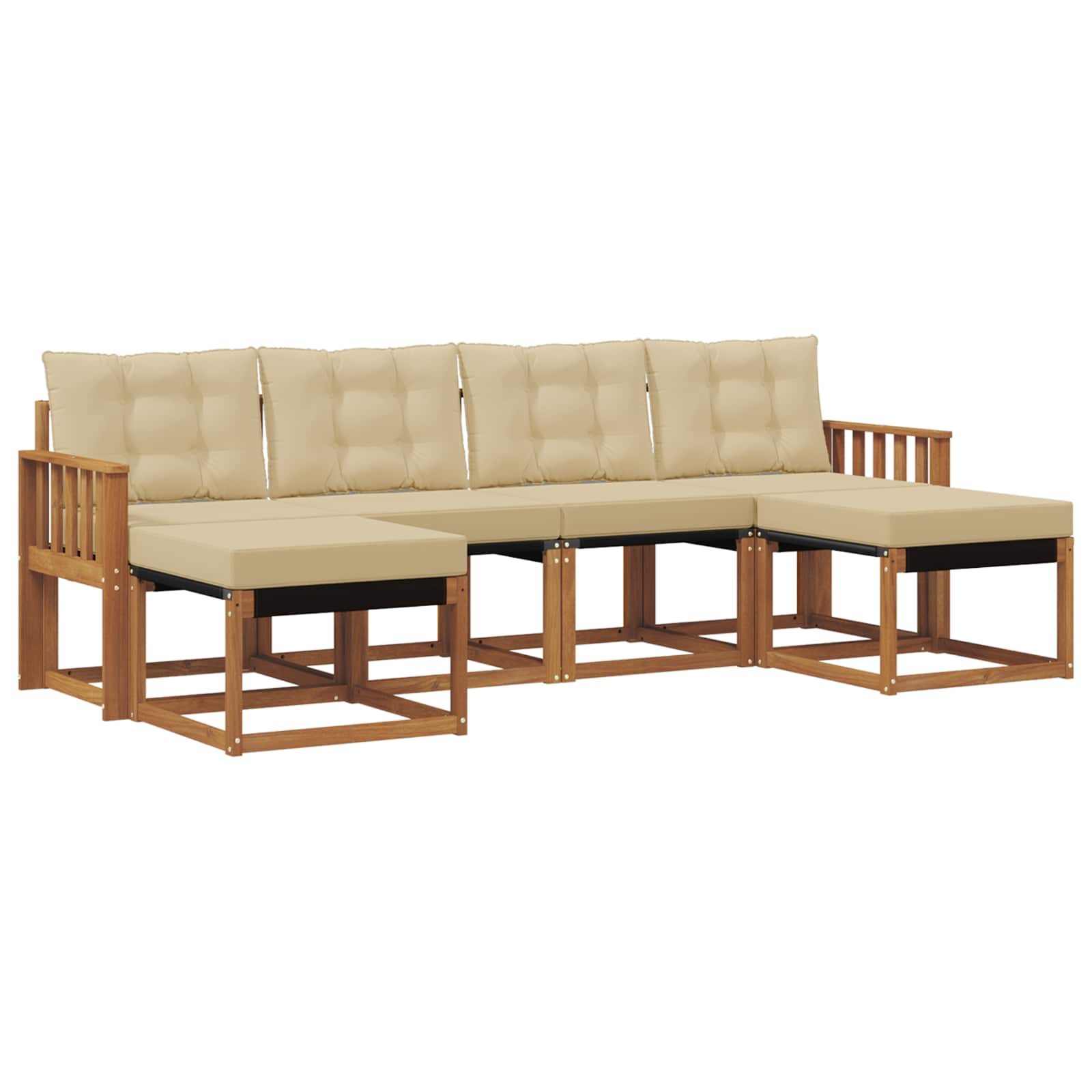 Ensemble de canapés d'extérieur 6 pcs Naturel et Beige - XIOS