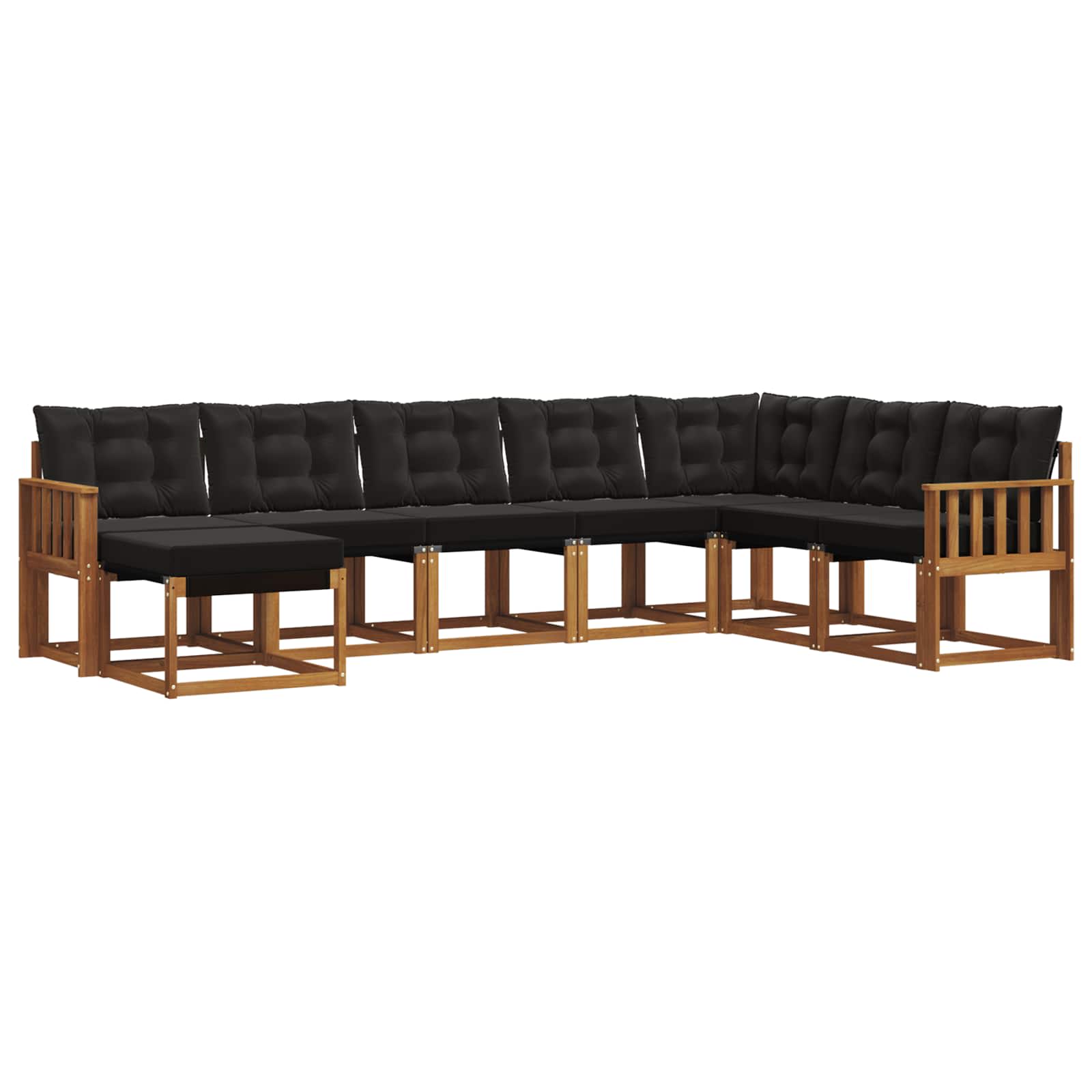 Ensemble de canapés d'extérieur 8 pcs Naturel et Noir - XIOS