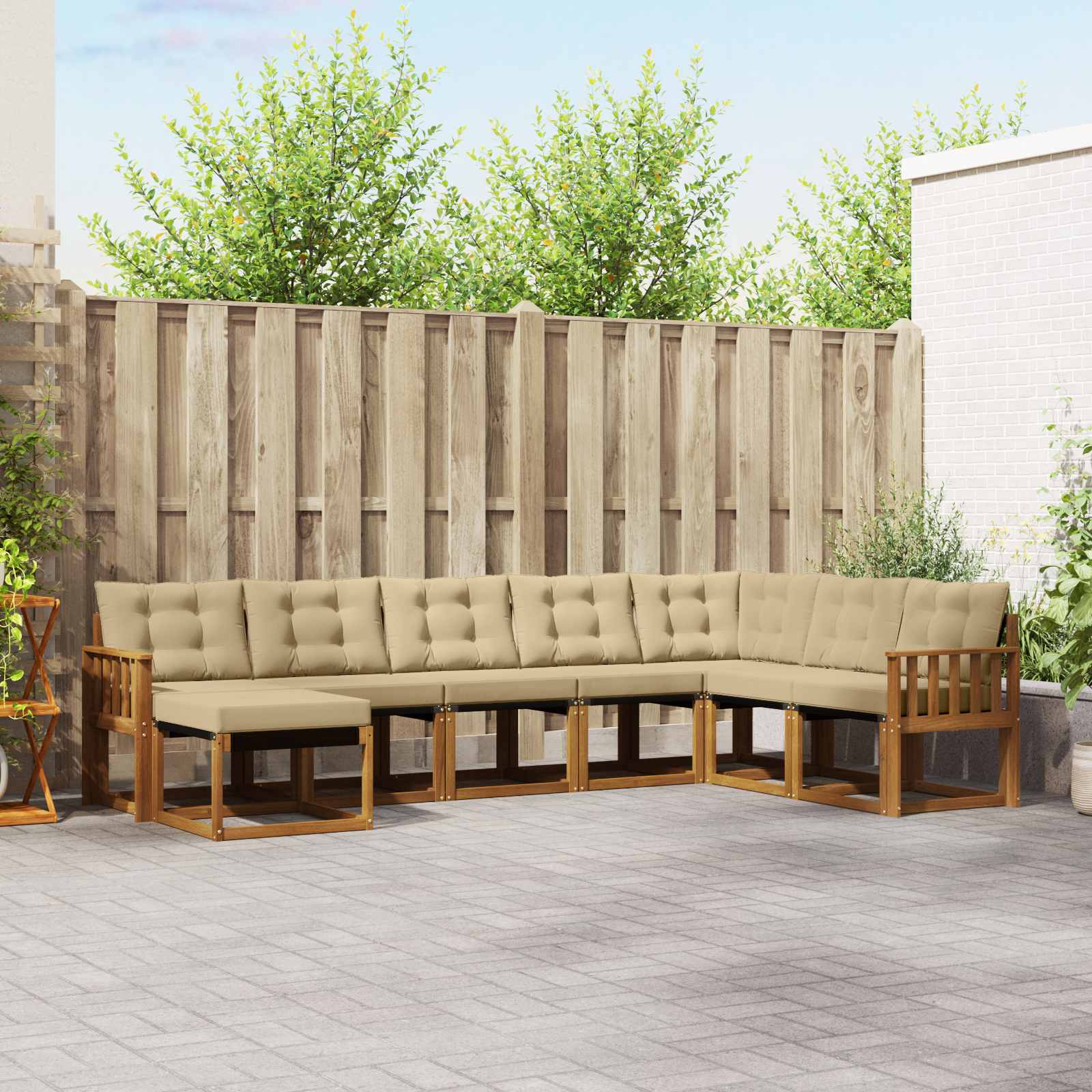 Ensemble de canapés d'extérieur 8 pcs Naturel et Beige - XIOS