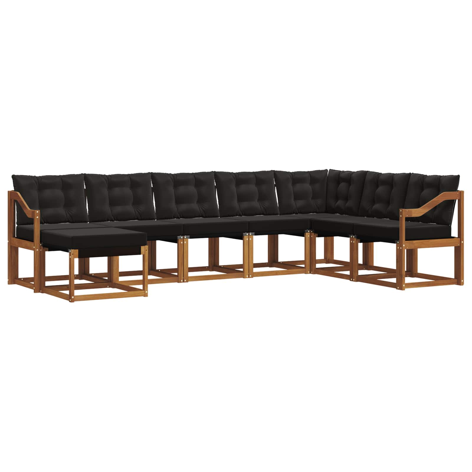 Ensemble de canapés d'extérieur 8 pcs Naturel et Noir - XIOS