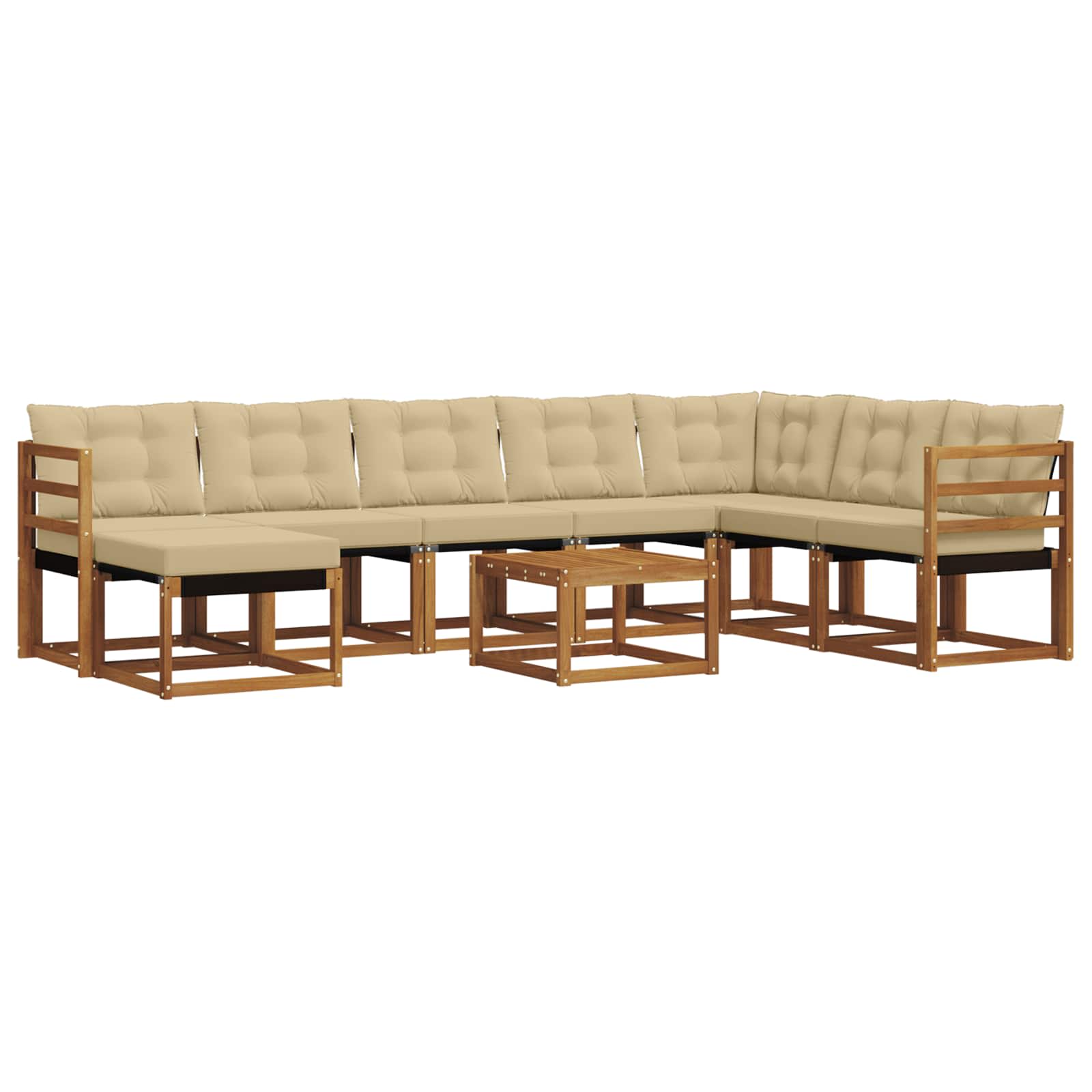 Ensemble de canapés d'extérieur 9 pcs Naturel et Beige - XIOS