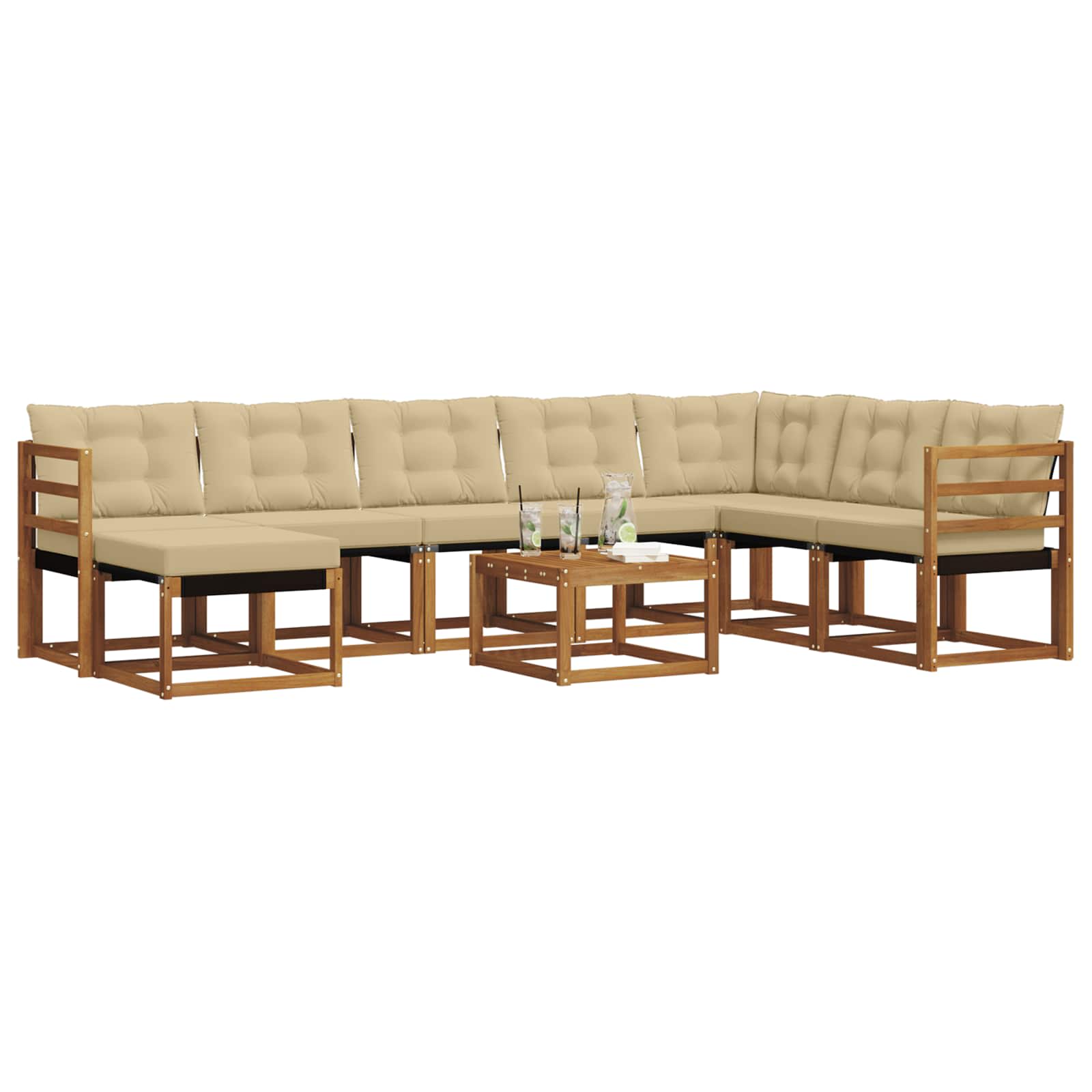 Ensemble de canapés d'extérieur 9 pcs Naturel et Beige - XIOS
